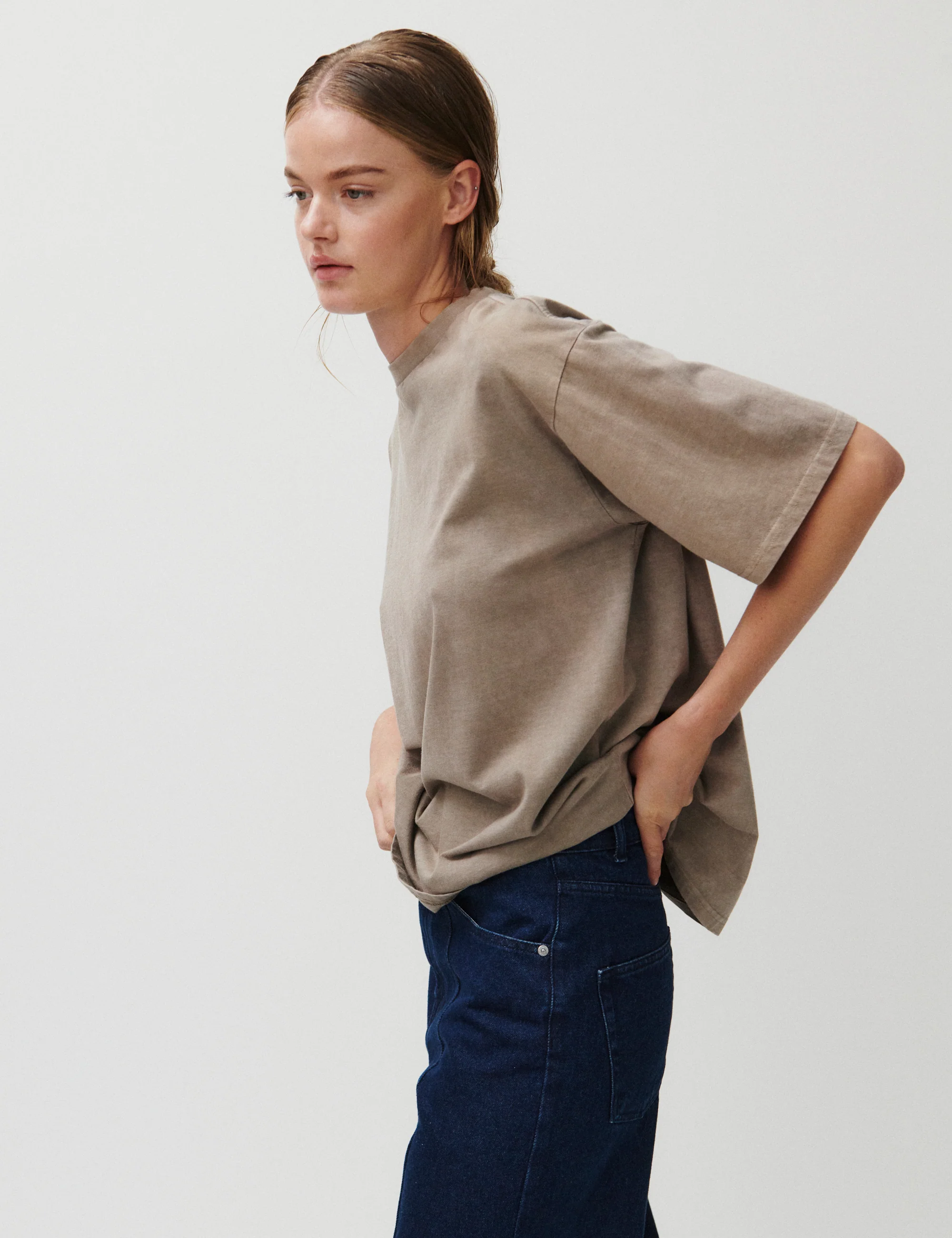 2ND Arale TT - Over washed Jersey - Taupe Gray - Image 4