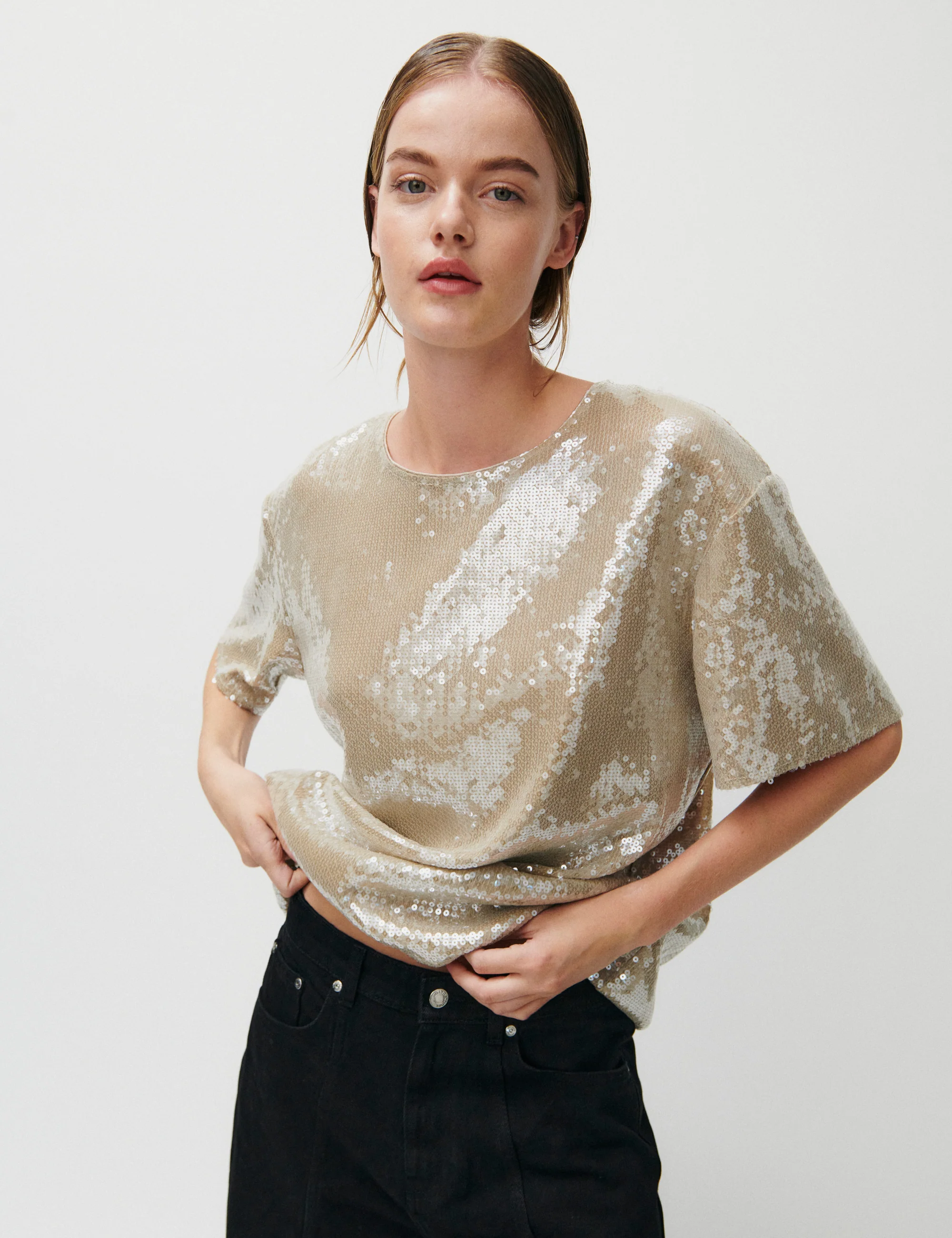 2ND Aralum - Ombre Sequins - Blouse - Peyote - Image 2