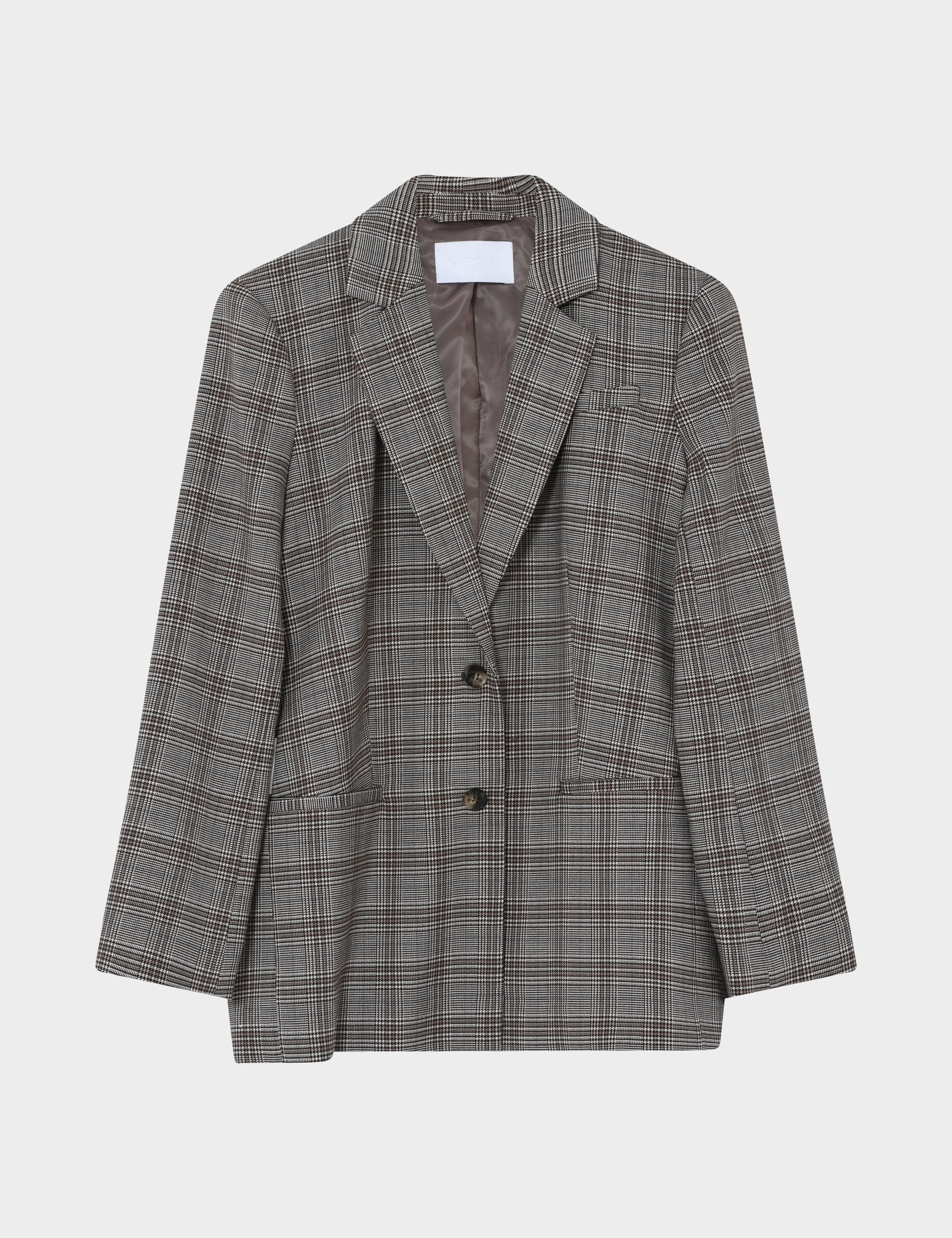 2ND Harrum - Checked Suiting - Taupe Gray - Image 4