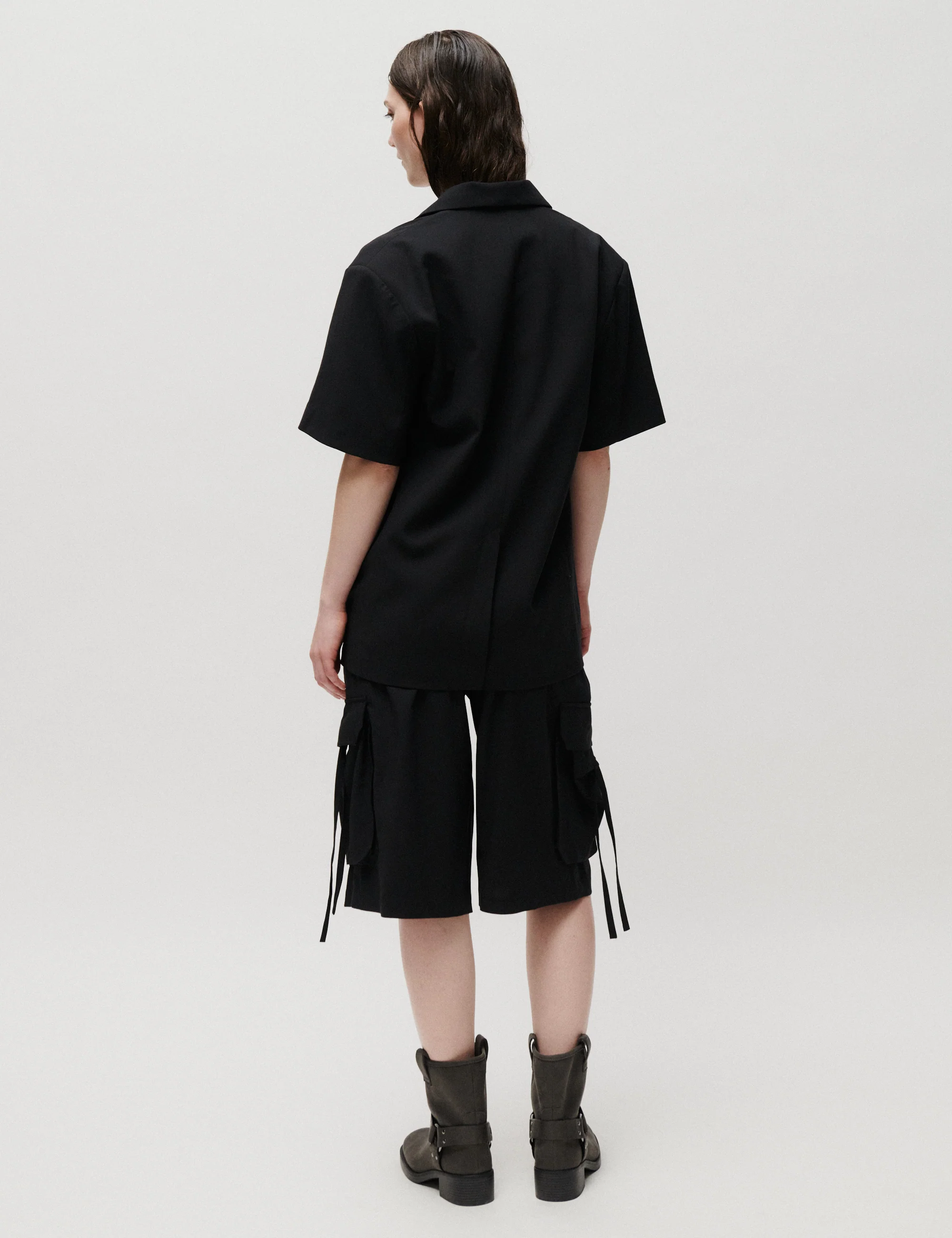 2ND Hattori - Melange Suiting - Shorts - Black - Image 6