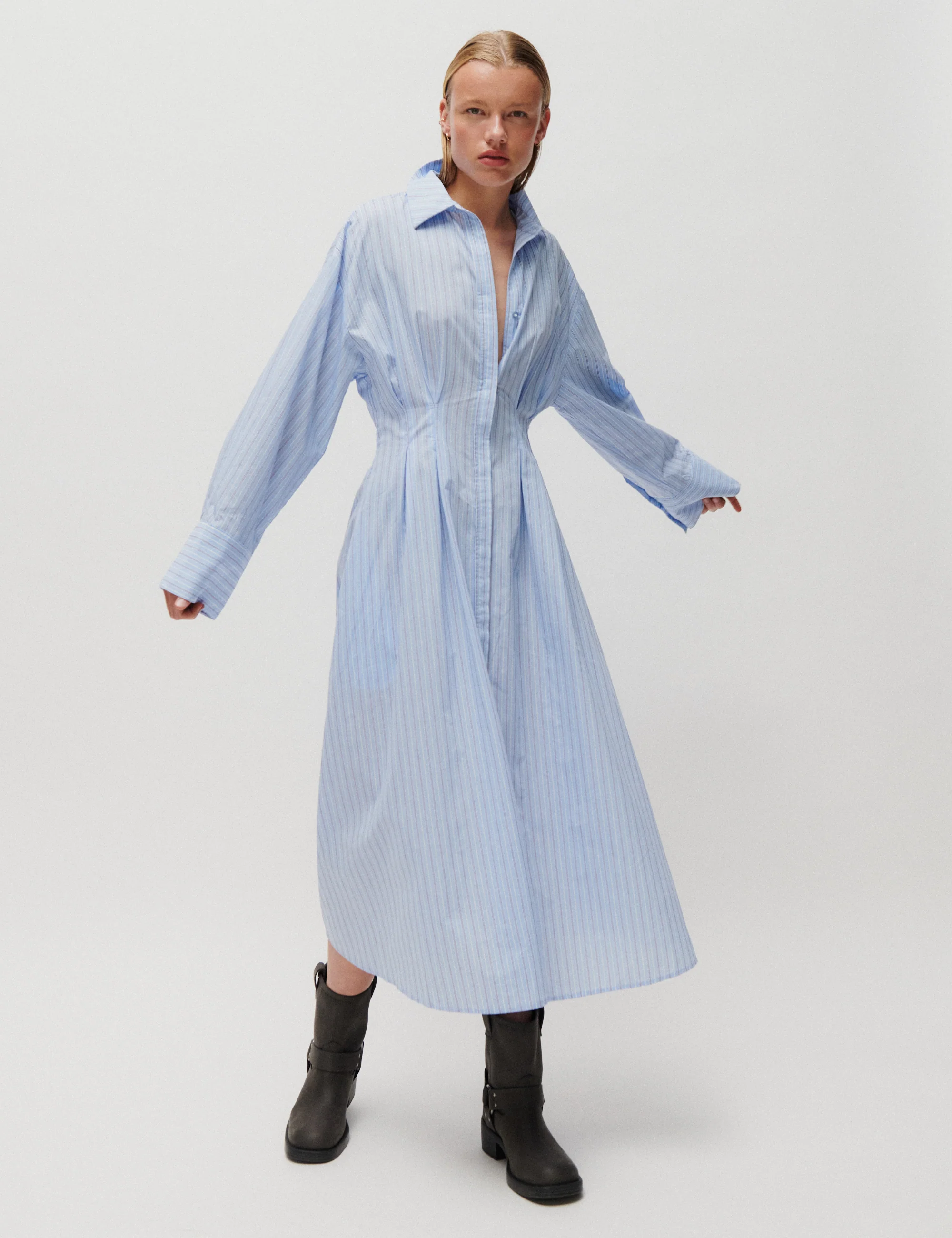 2ND Jamies - Fall Shirting - Dress - Cash Blue Stripe