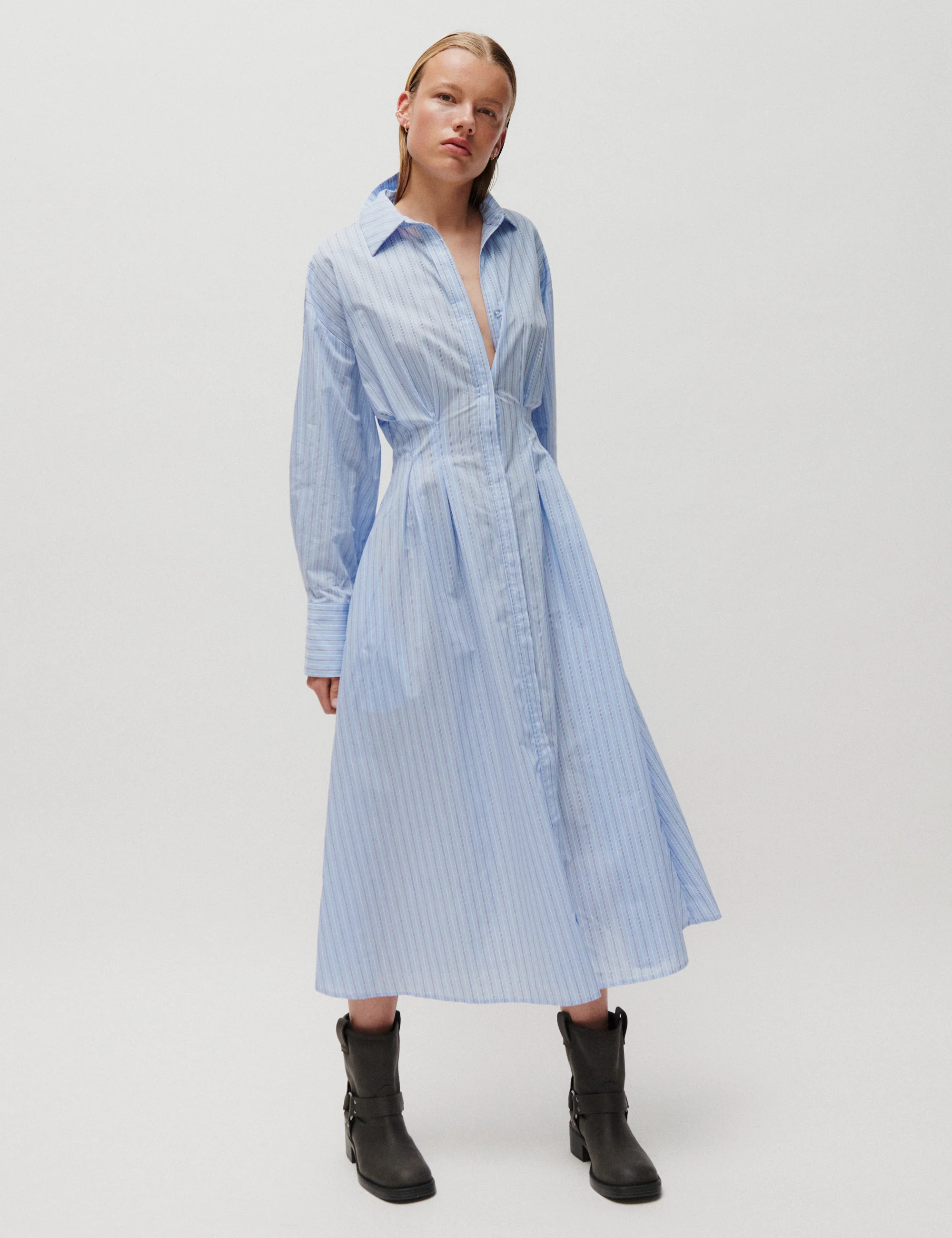 2ND Jamies - Fall Shirting - Dress - Cash Blue Stripe - Image 3