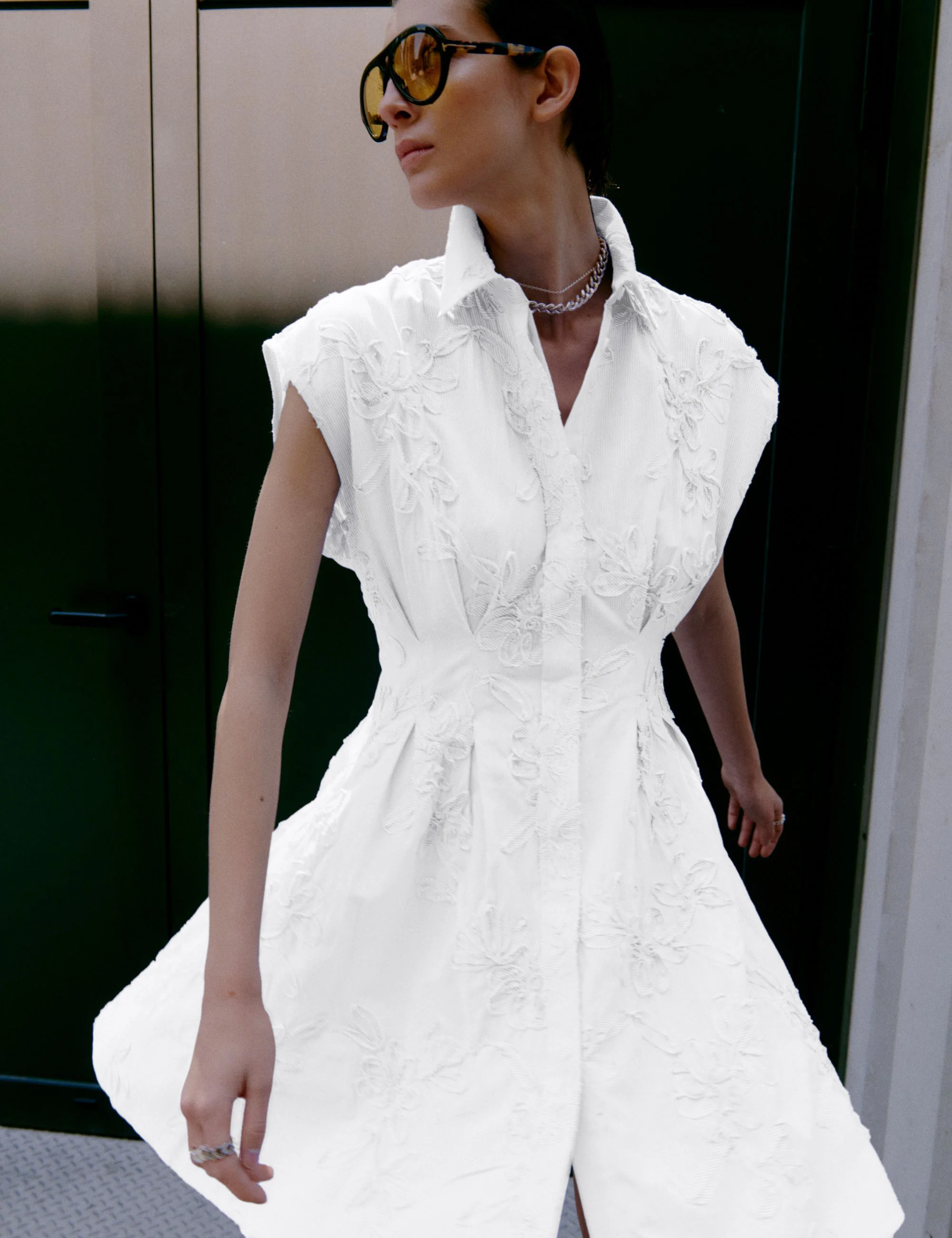 2ND Jamz - Crisp Summer Shirting - Dress - Bright White