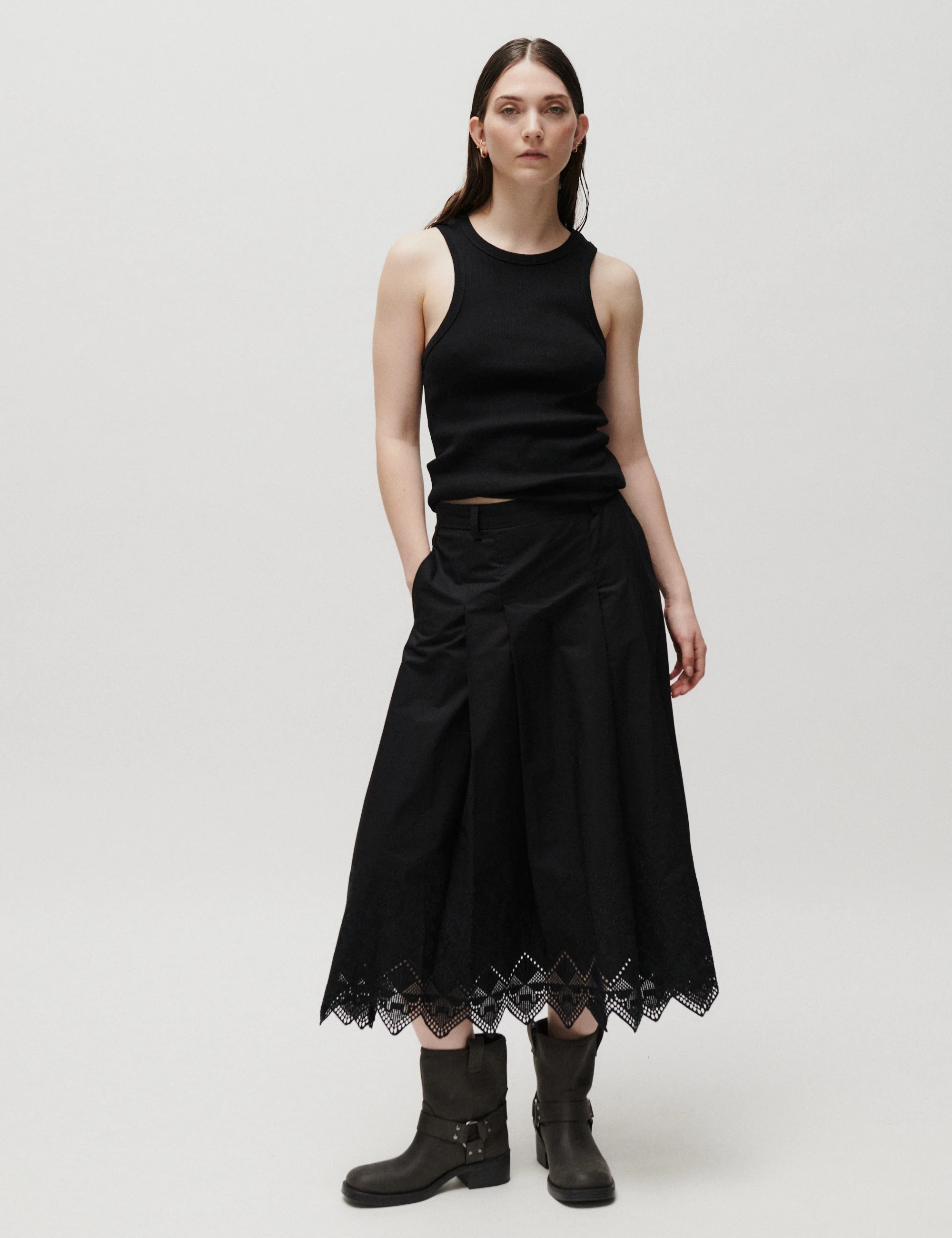 2ND Matilda - Dreamy Poplin - Skirt - Black - Image 3