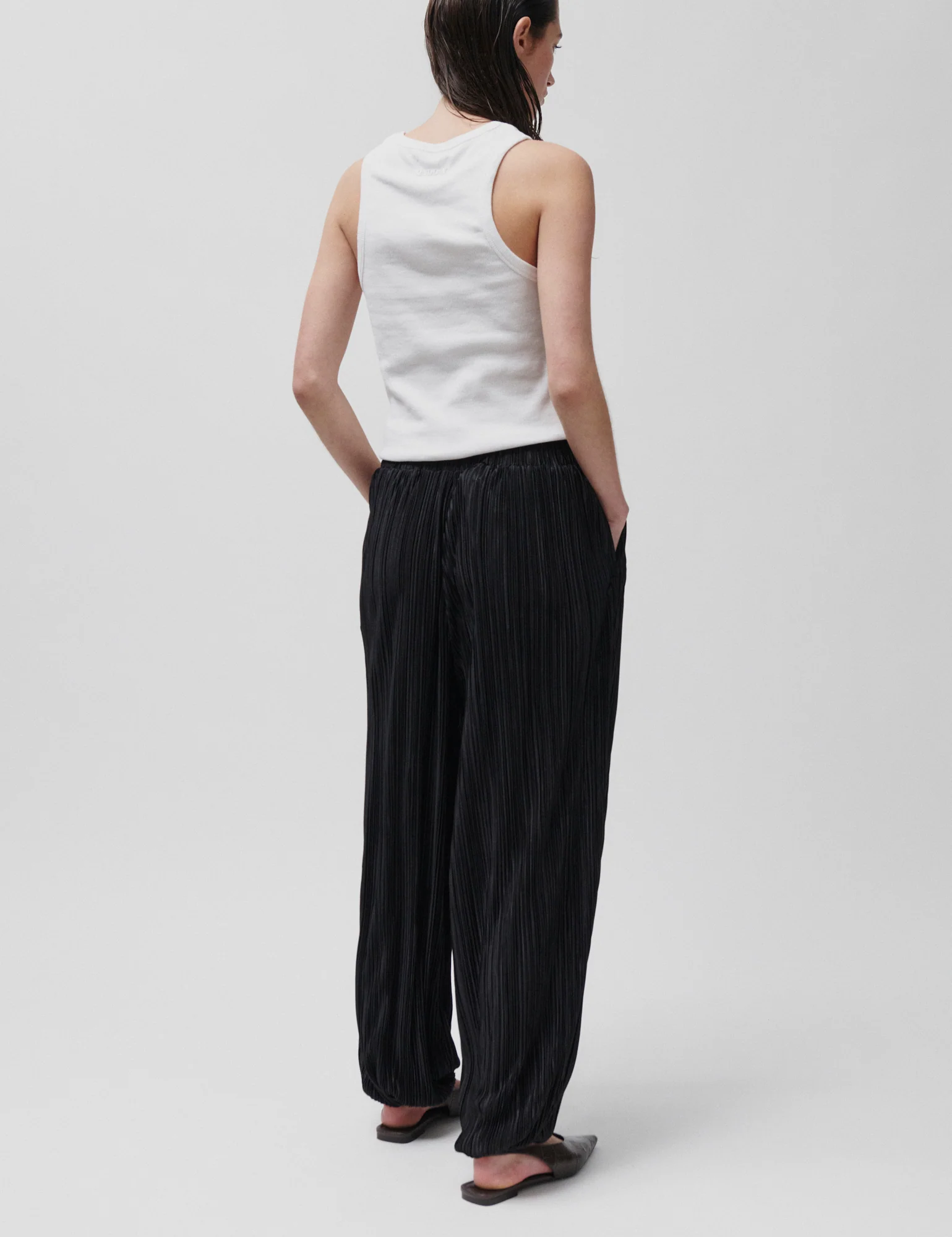 2ND Maudis - Stretch Plisse - Pants - Black - Image 3