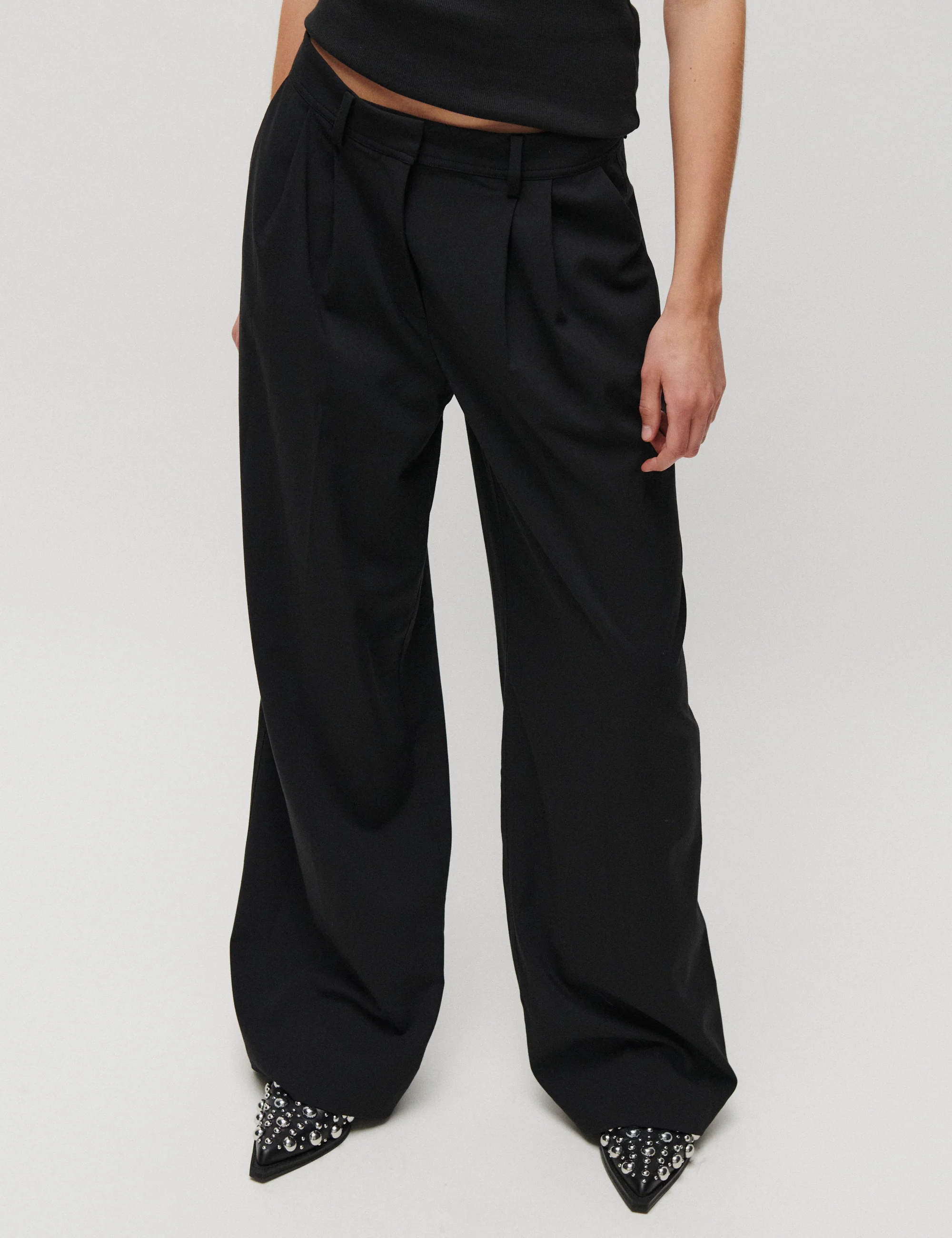 2ND Mille - Melange Suiting - Pants - Black