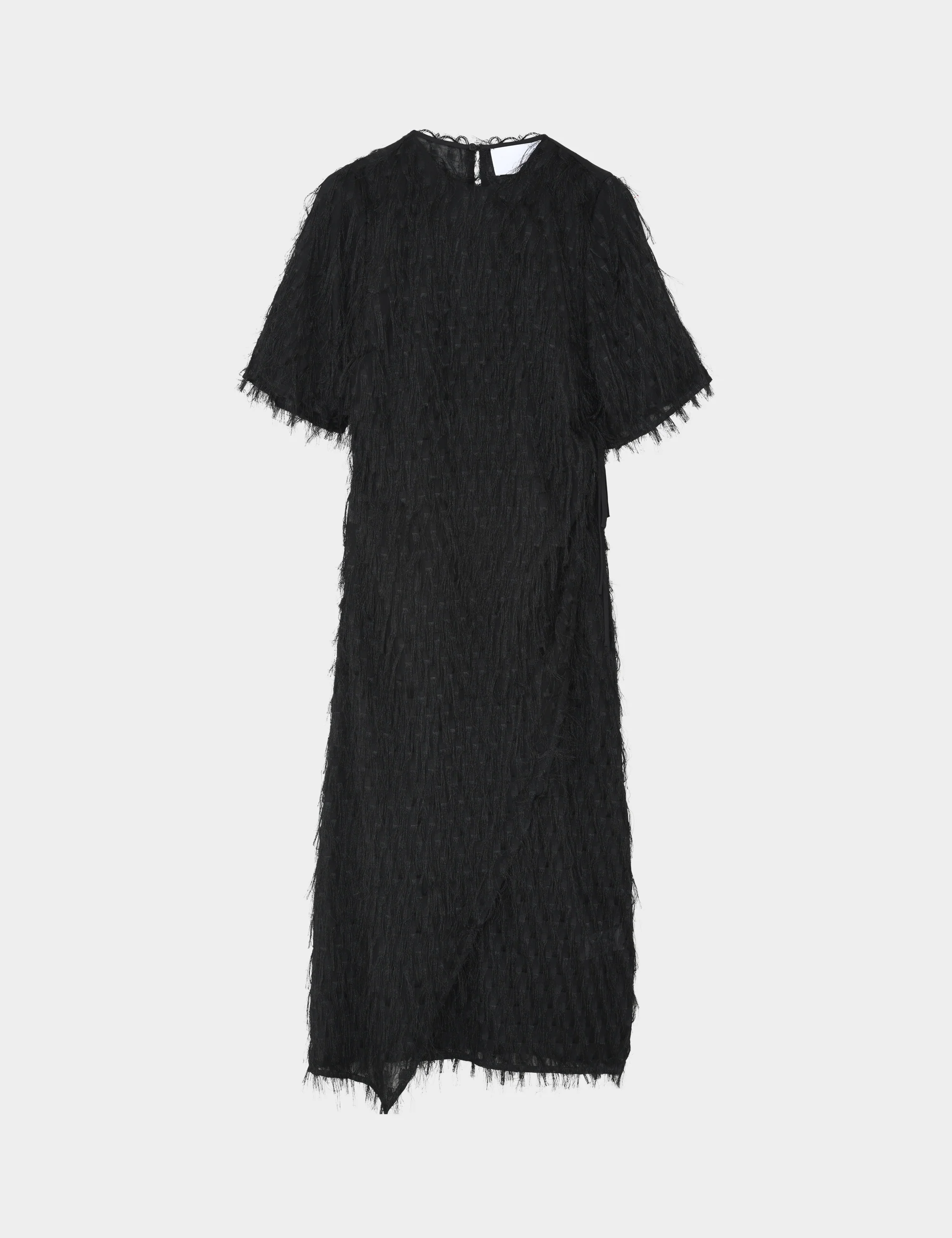 2ND Serena - Textured Fringe - Dress - Black - Image 5