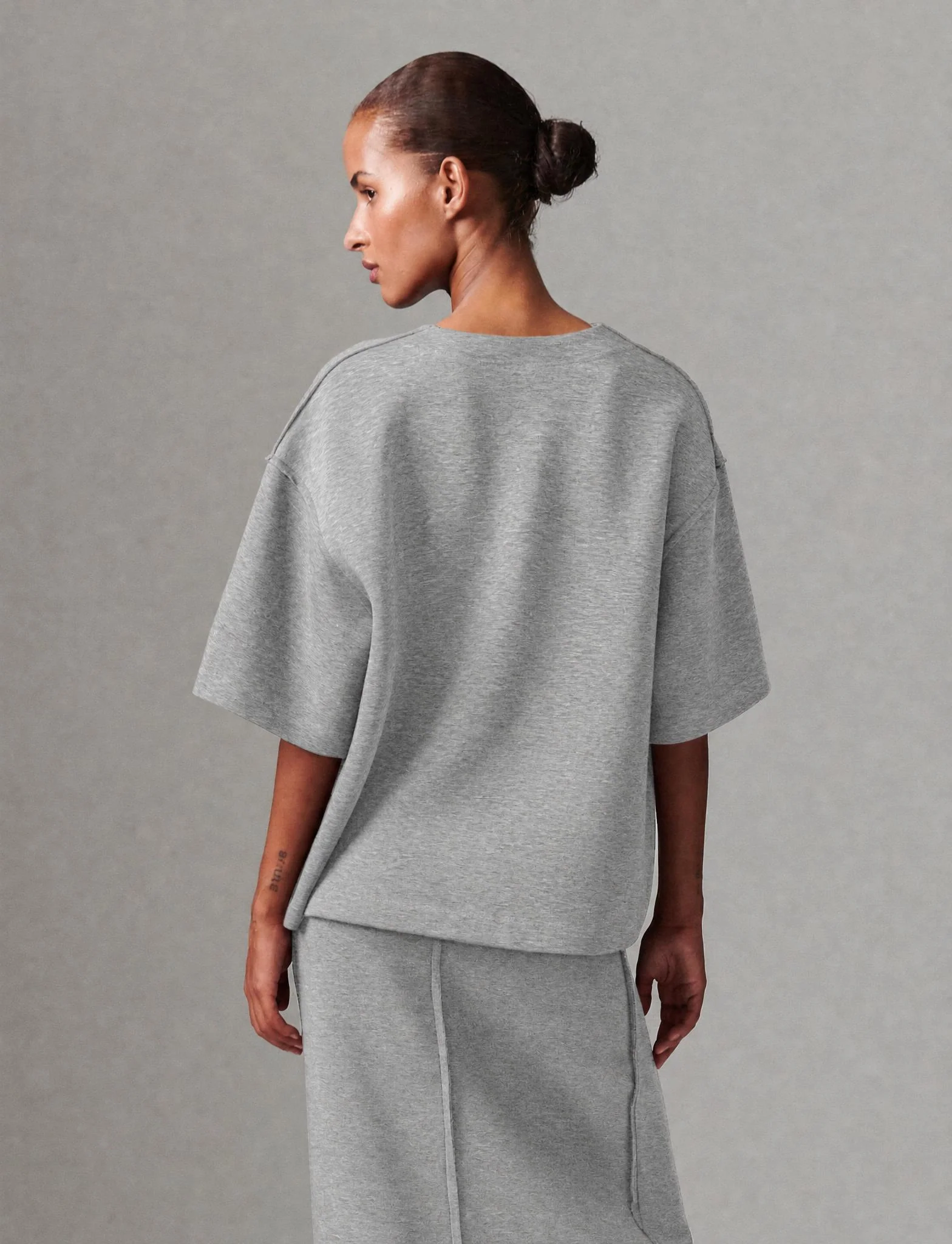 Amalie - Scuba - Top - Light Grey Melange - Image 4