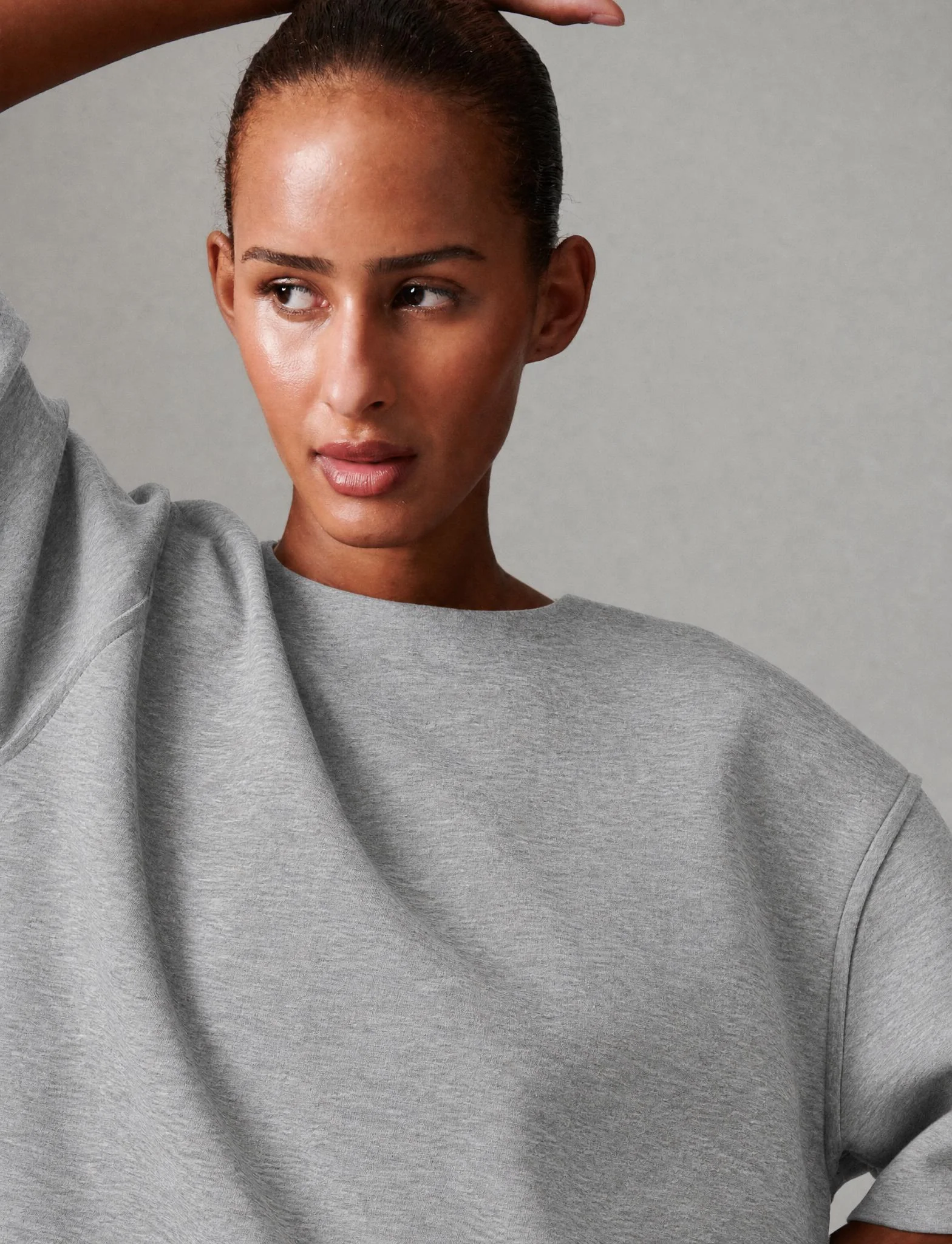 Amalie - Scuba - Top - Light Grey Melange - Image 5