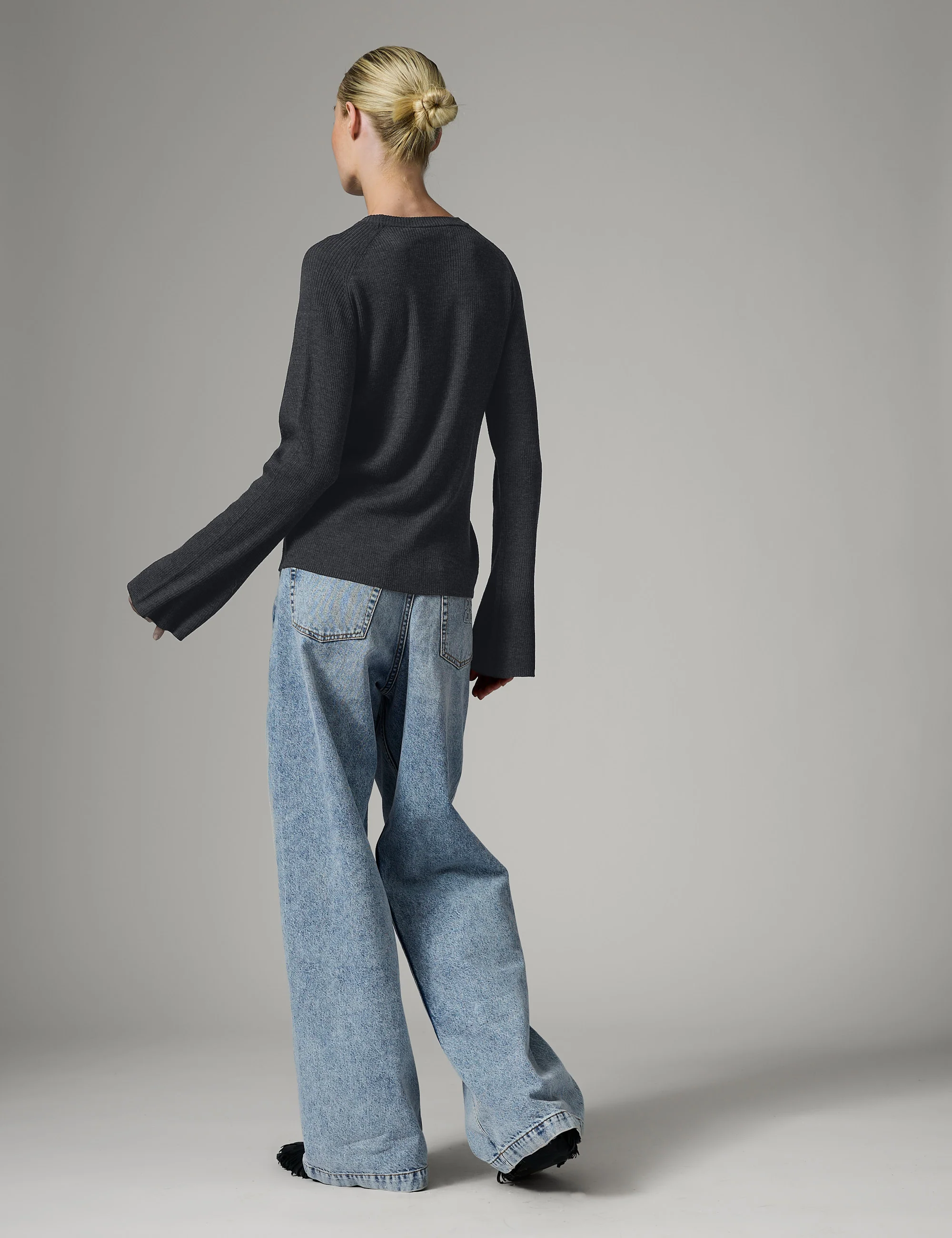 Anabelle Rib - Daily Elements - Pullover - Dark Grey Melange - Image 2