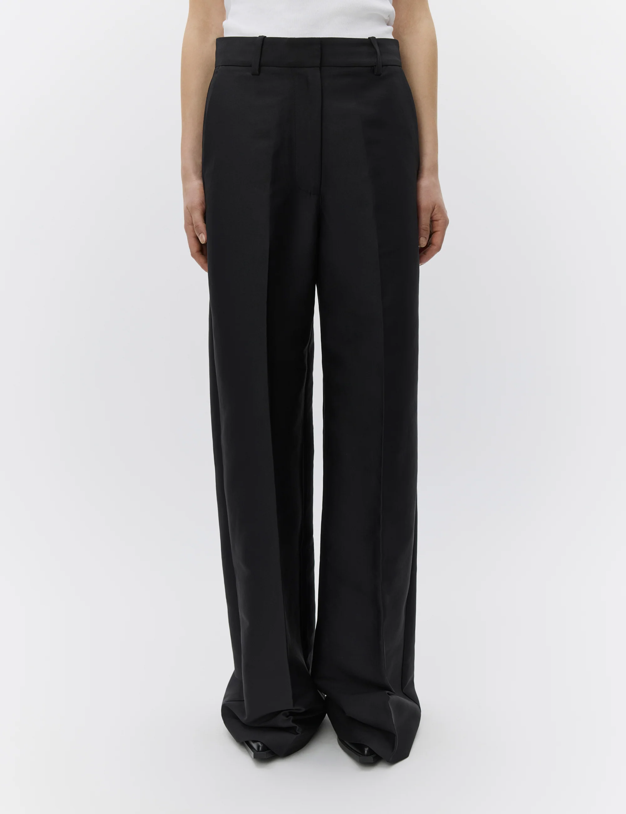 April - Shiny Suiting - Pants - Black