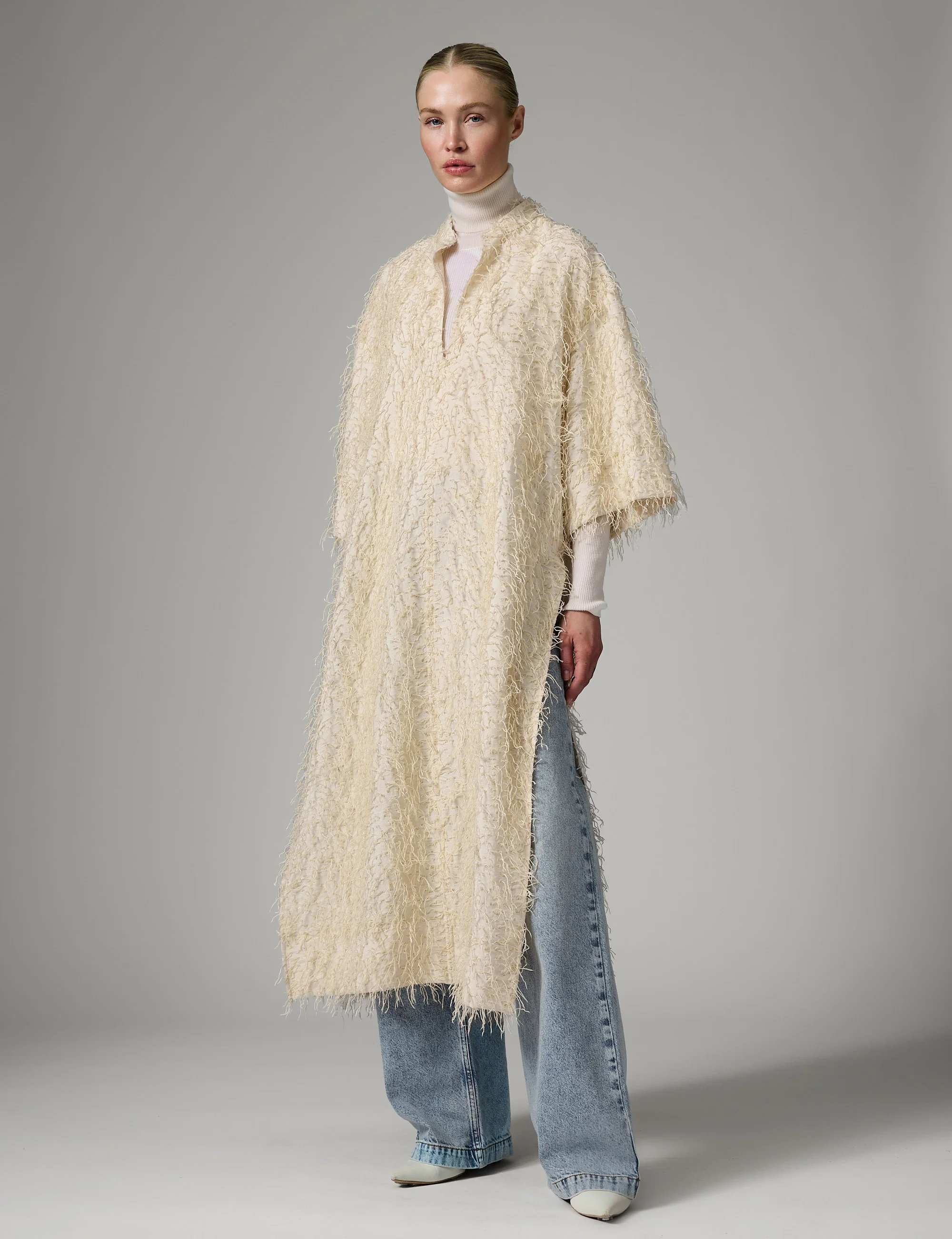 Aruna - Dobby Fringe - Dress - Jet Stream