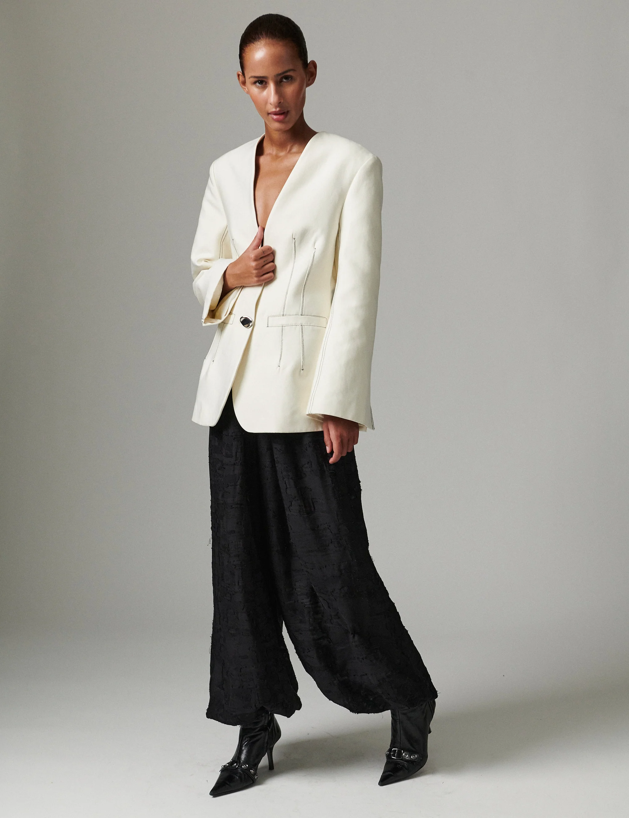 Barbo- Jacquard Torn - Pants - Black