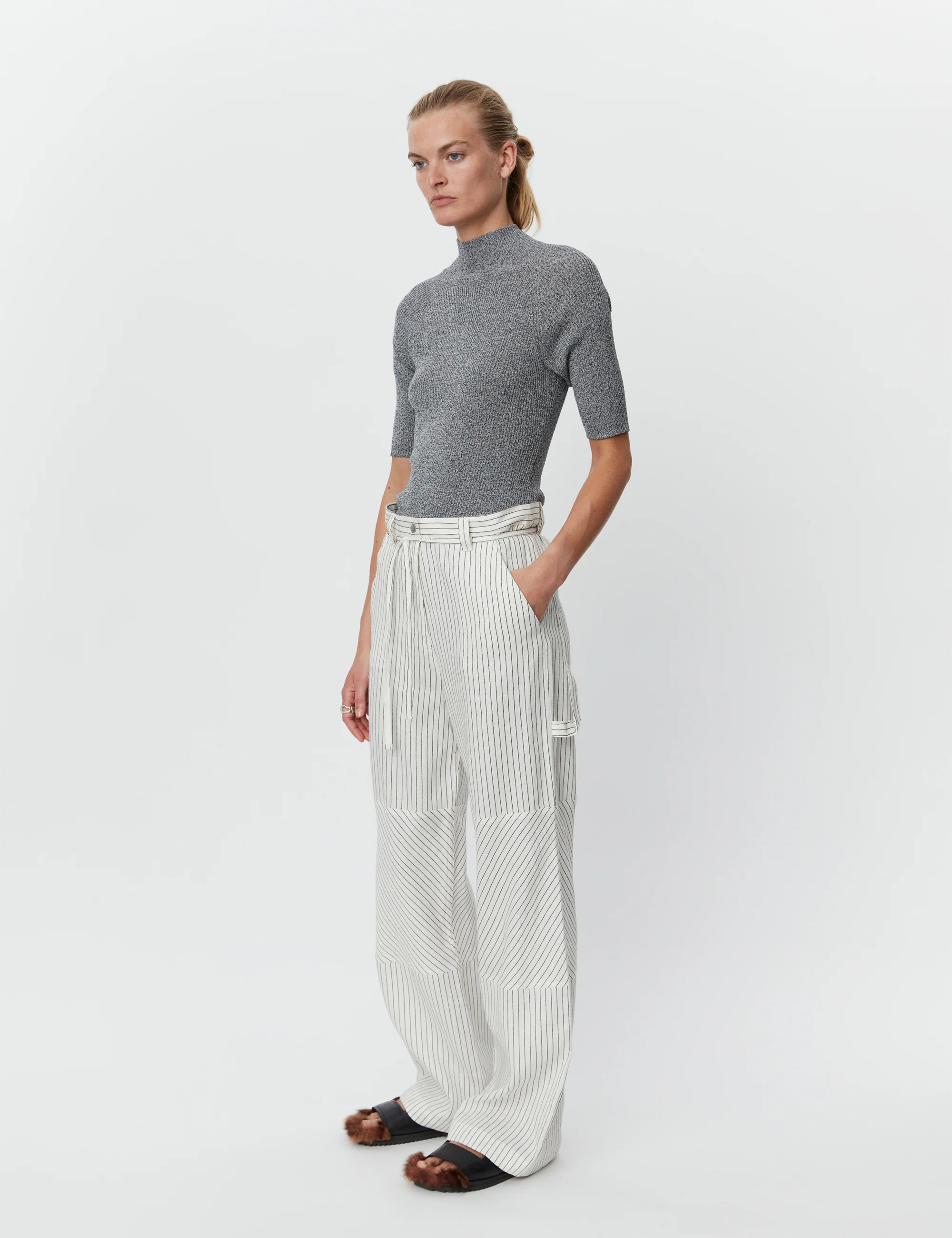 Culkin - Cozy Linen Stripe - Black - Image 2
