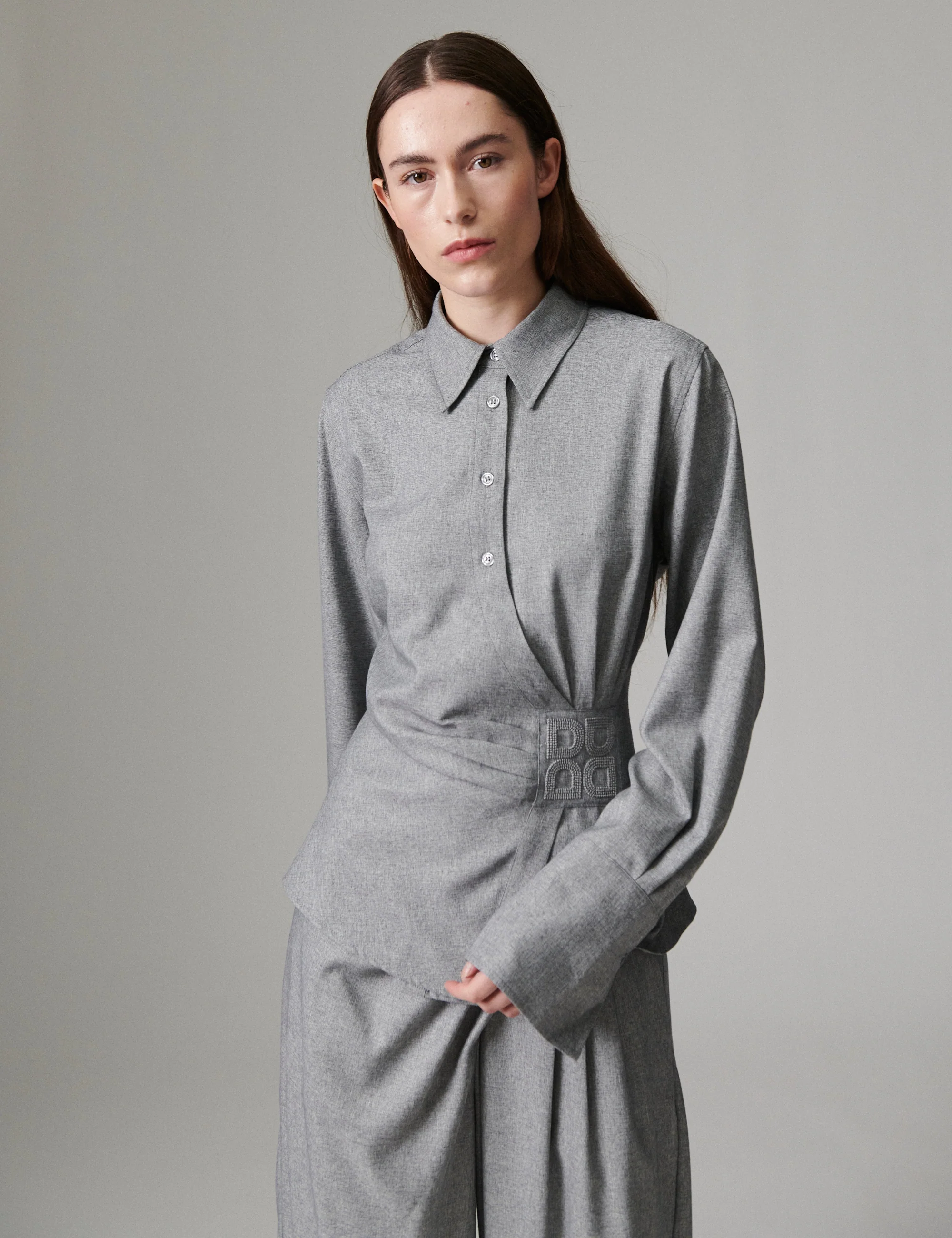 Domi - Corporate Day - Blouse - Medium Grey Melange - Image 2