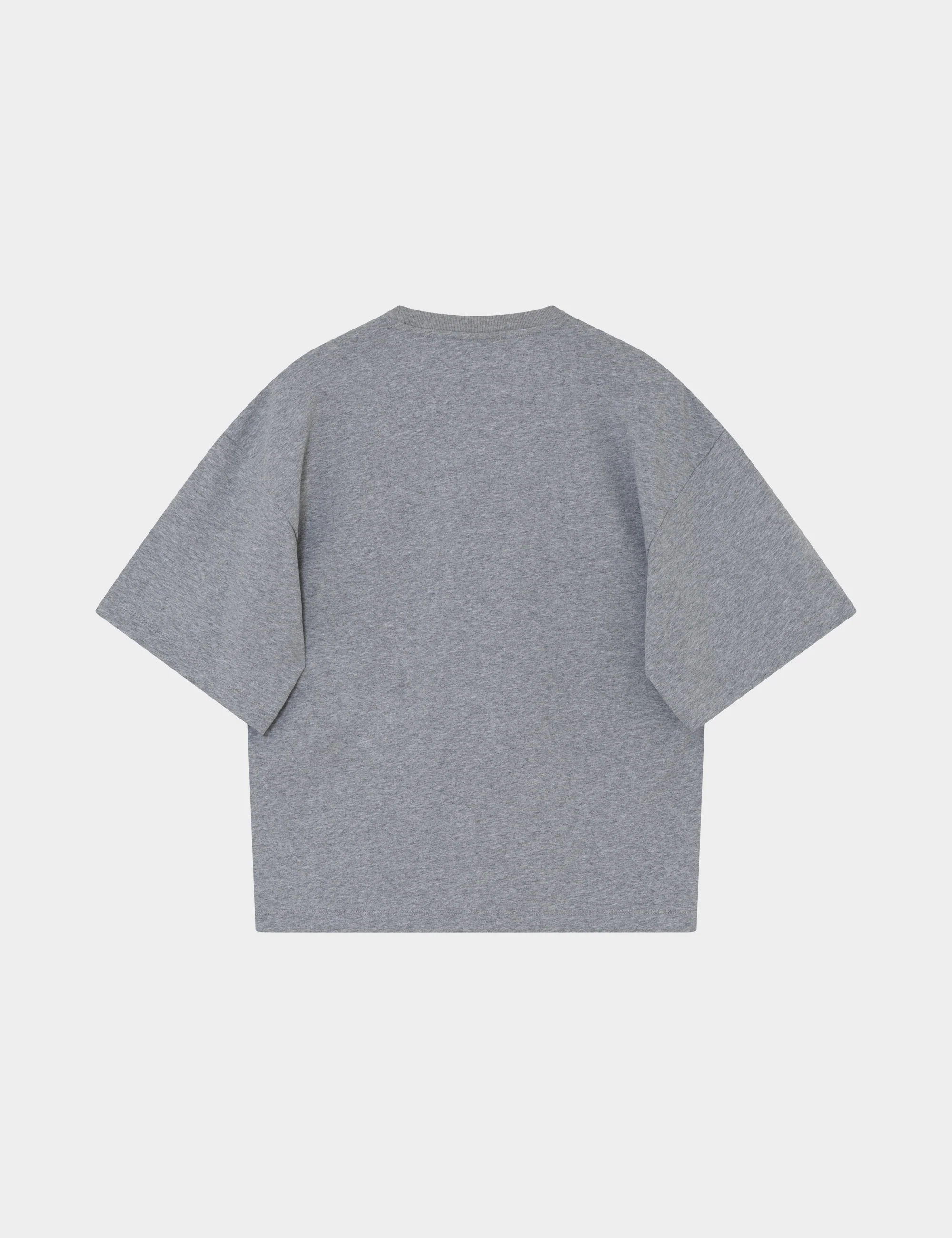 Drew Embroidery - Heavy Jersey - T-shirt - Light Grey Melange - Image 4