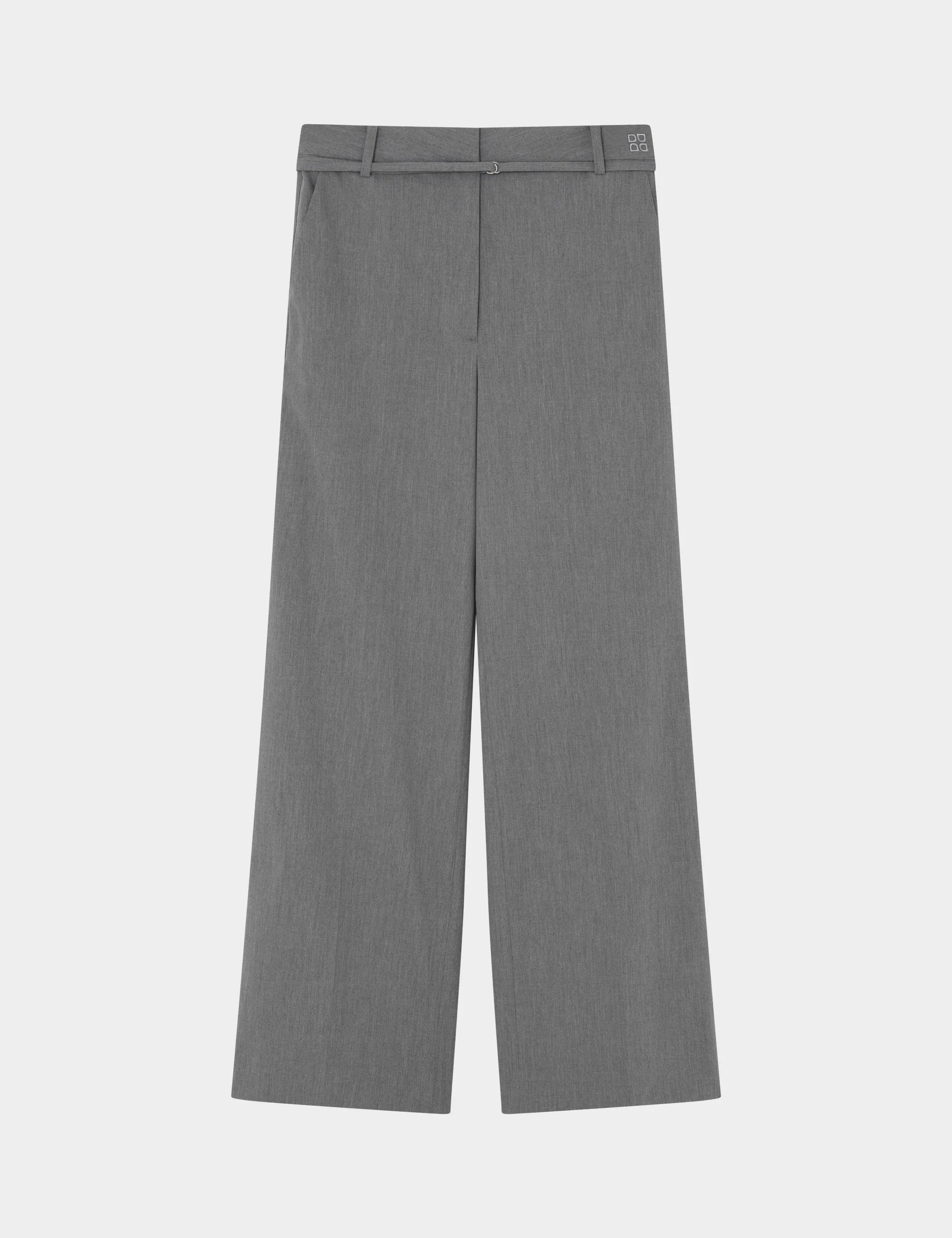Elina - Classic Gab - Pants - Medium Grey Melange - Image 6