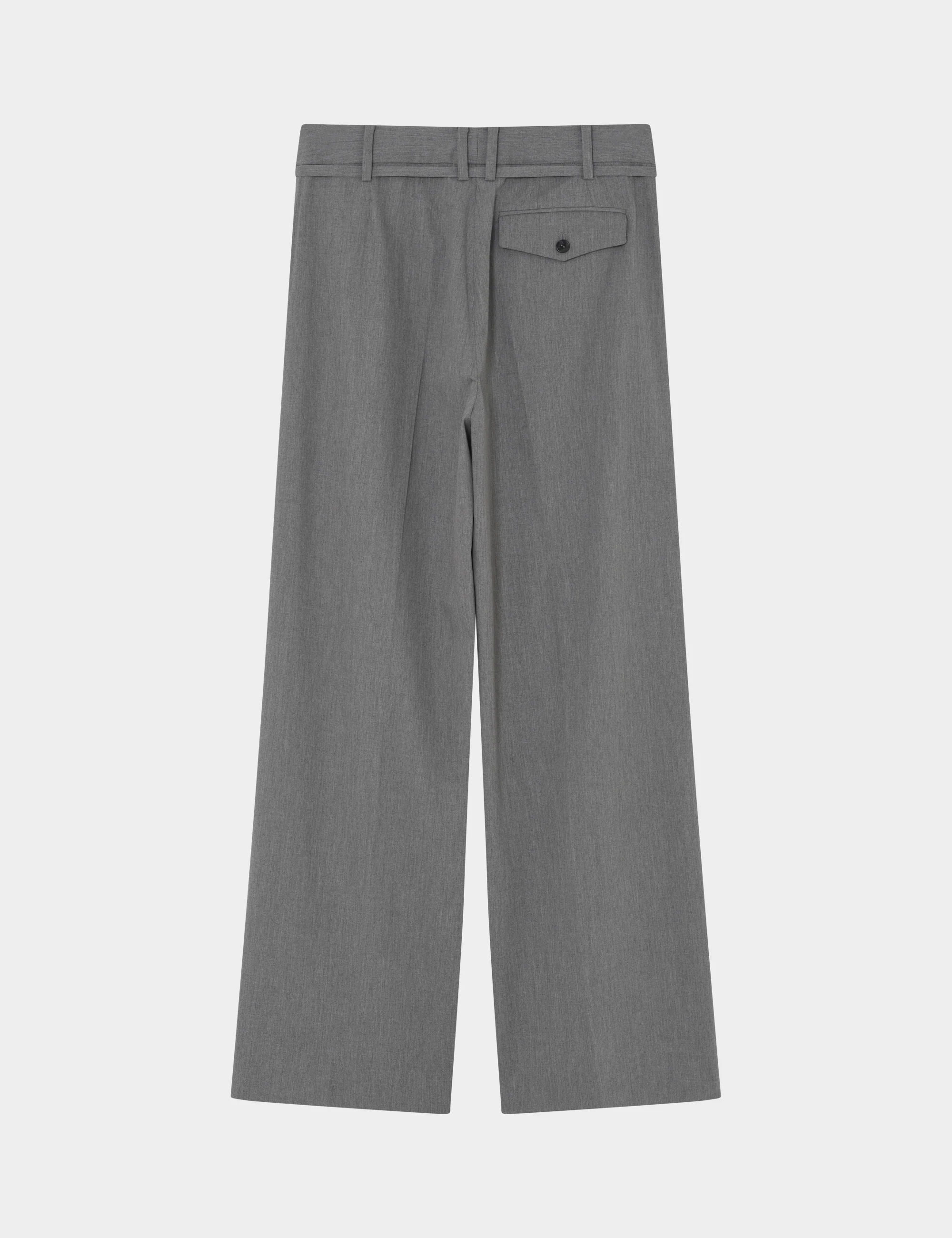Elina - Classic Gab - Pants - Medium Grey Melange - Image 7