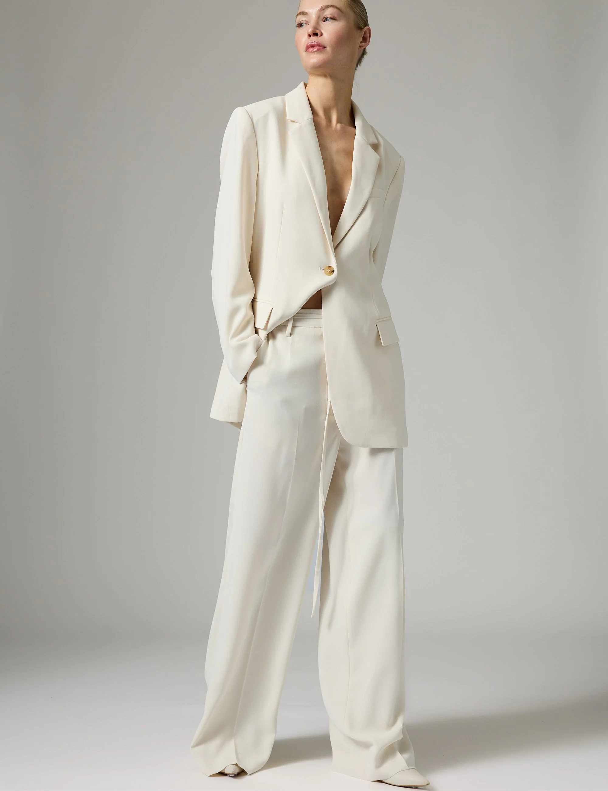 Elton - Classic Gabardine - Blazer - Ivory Shade - Image 3