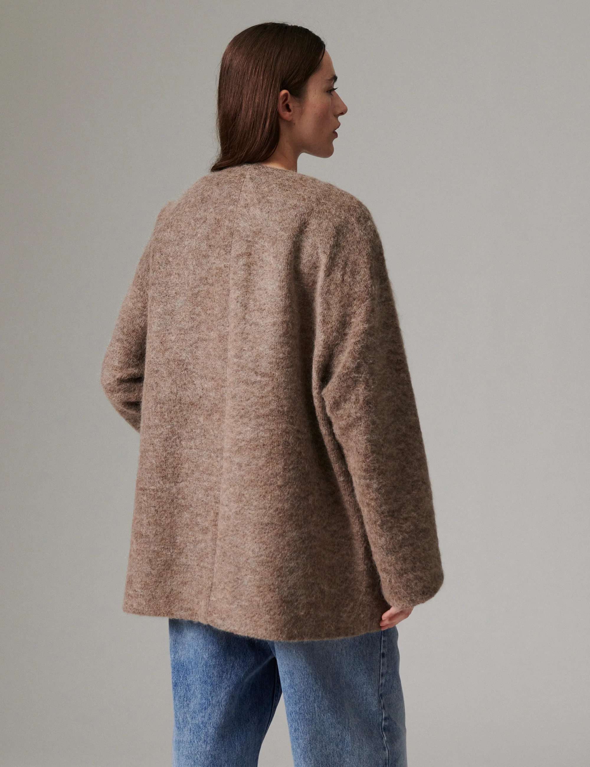 Flussy - Mohair Wool - Jacket - DARK BROWN - Image 4