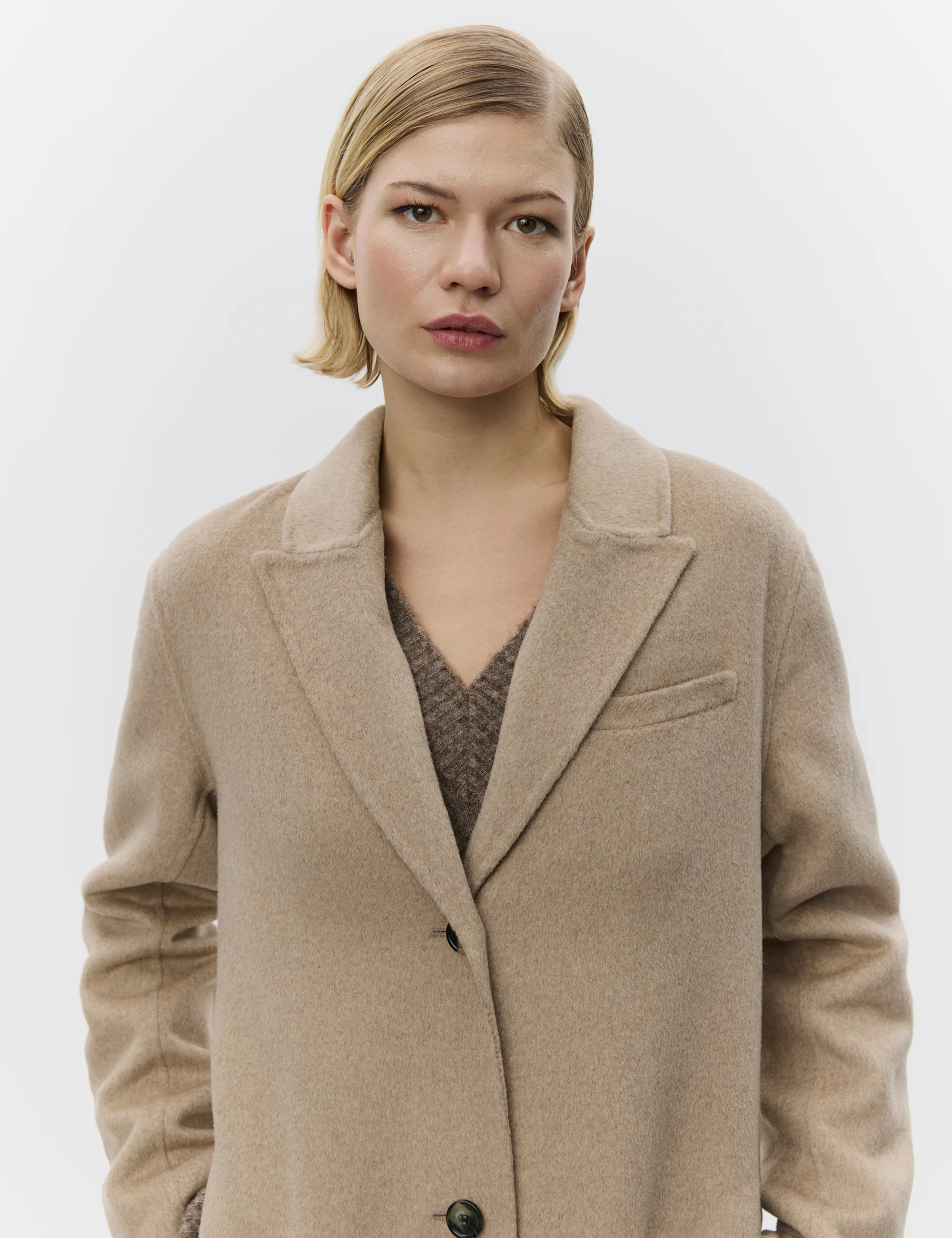 Gloria - Double Faced Wool - Coat - Beige Melange - Image 6