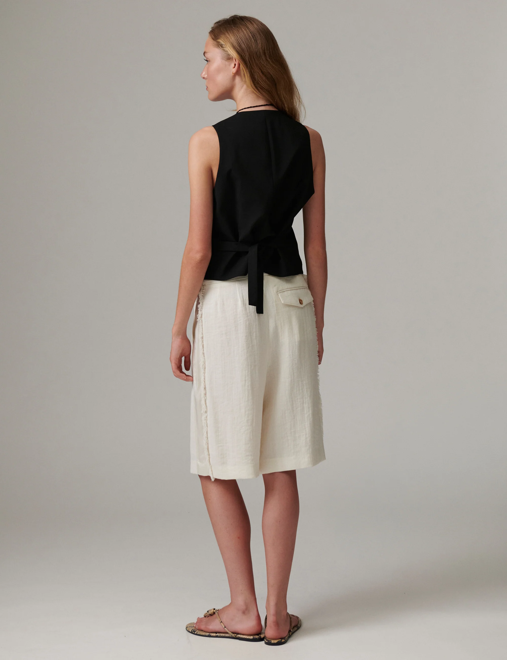 Gordon - Contrast Linen - Shorts - Jet Stream - Image 4
