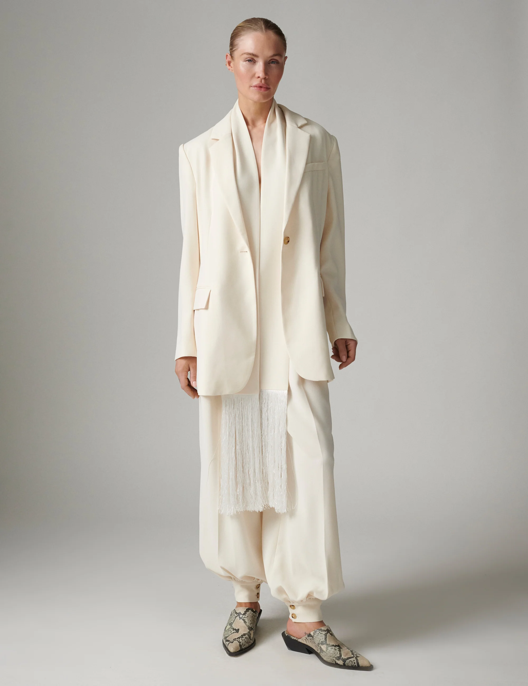 Hector - Classic Gabardine - Blazer - Ivory Shade - Image 4