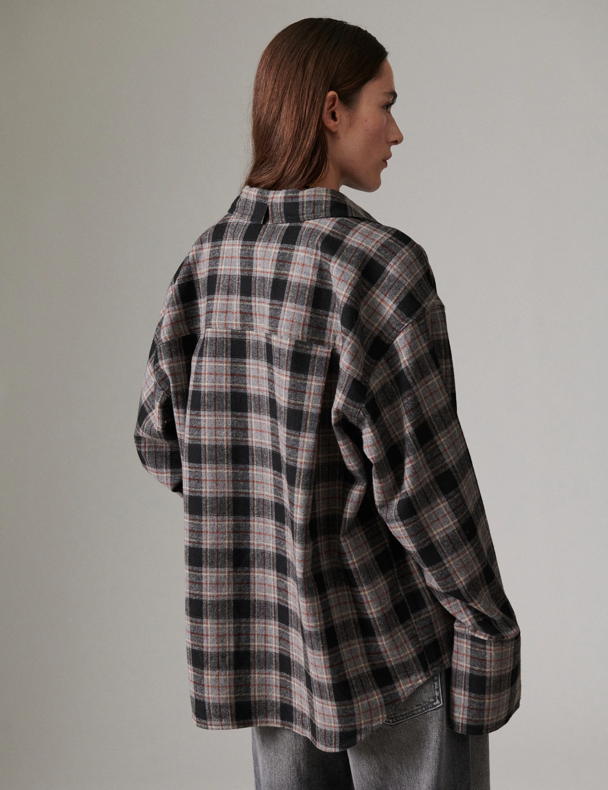 Henri - Flannel Luxe - Shirt - Medium Grey Melange - Image 3
