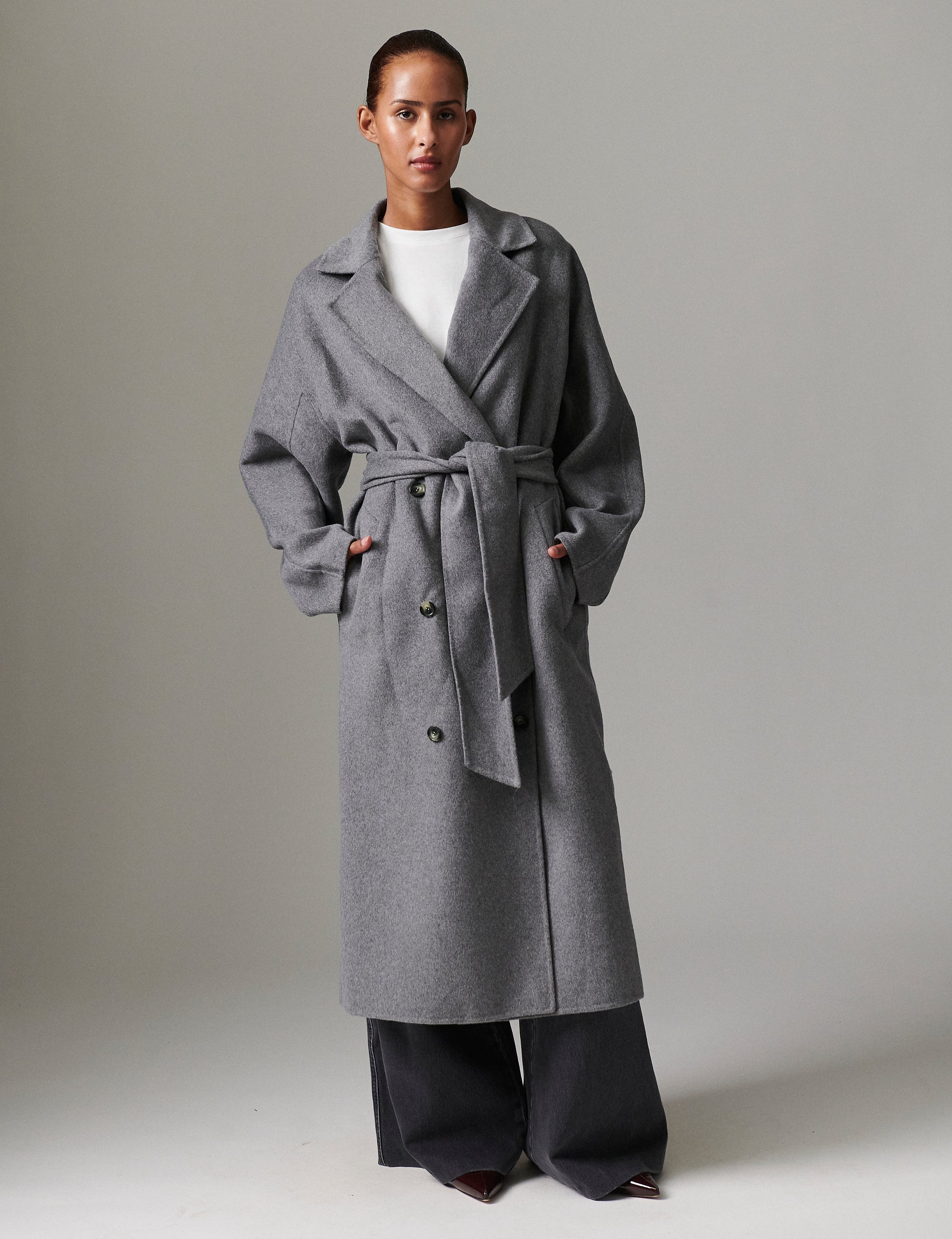 Howard - Double Faced Wool - Medium Grey Melange - Image 3