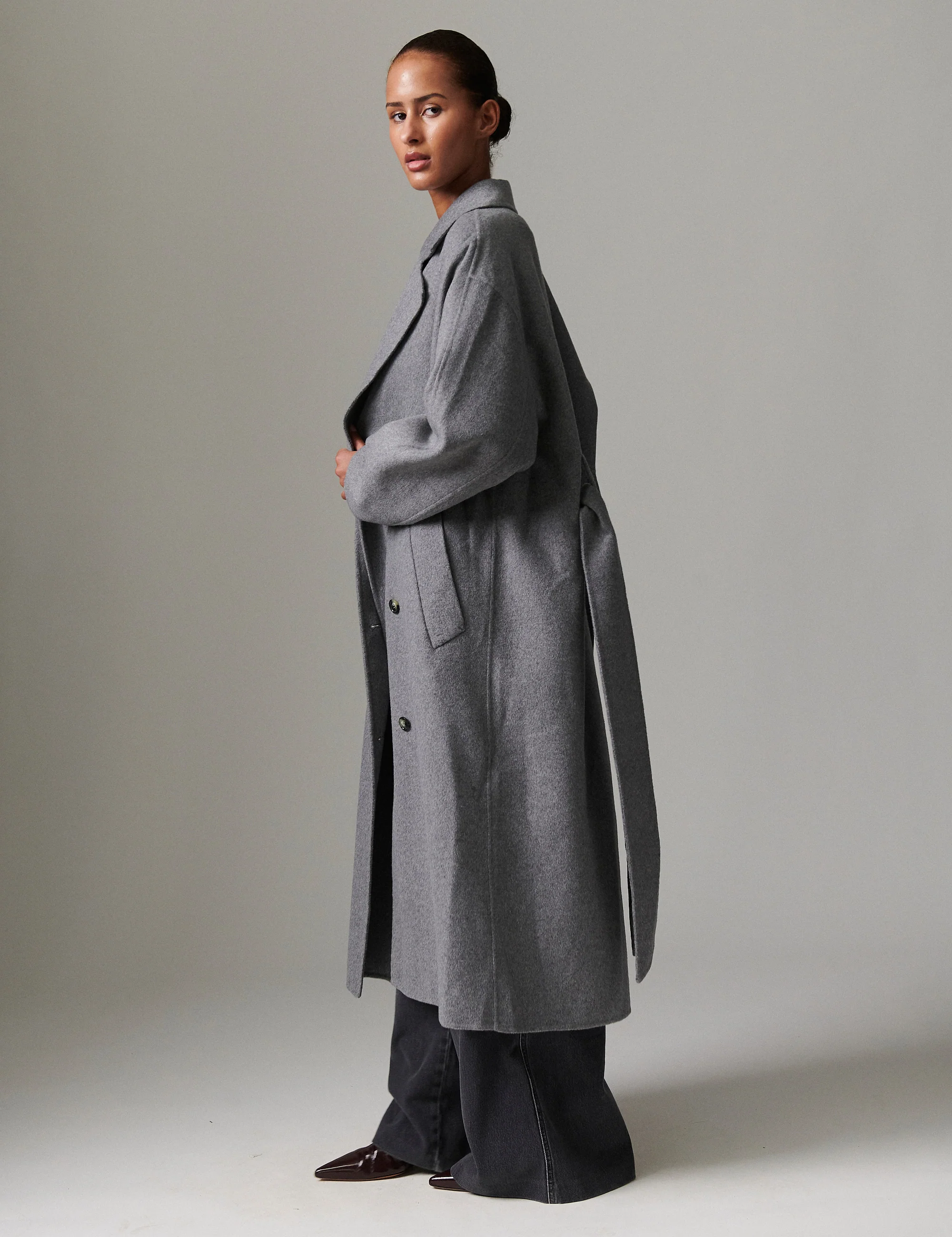 Howard - Double Faced Wool - Medium Grey Melange - Image 4
