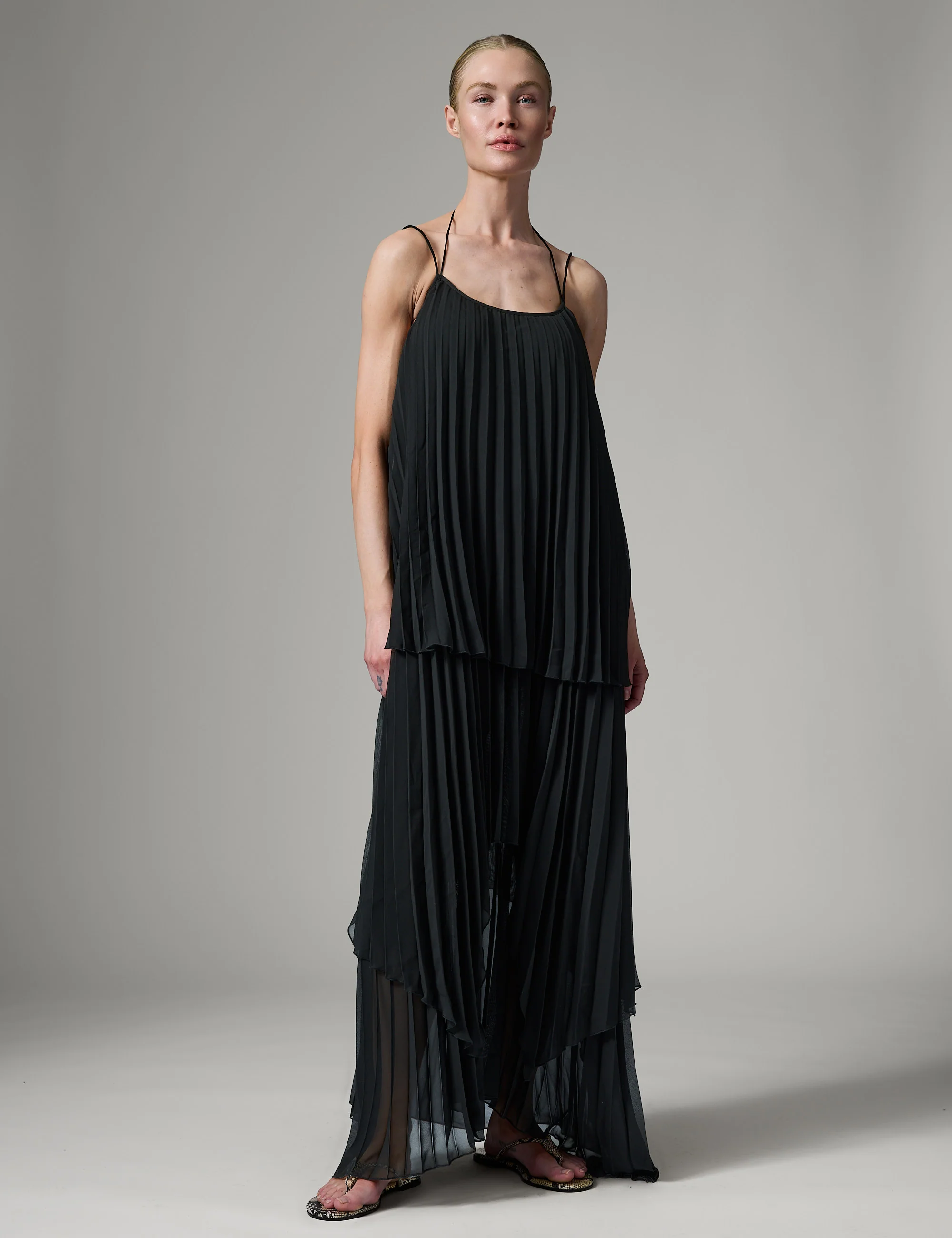 Isaac - Chiffon Plisse - Dress - Black - Image 2