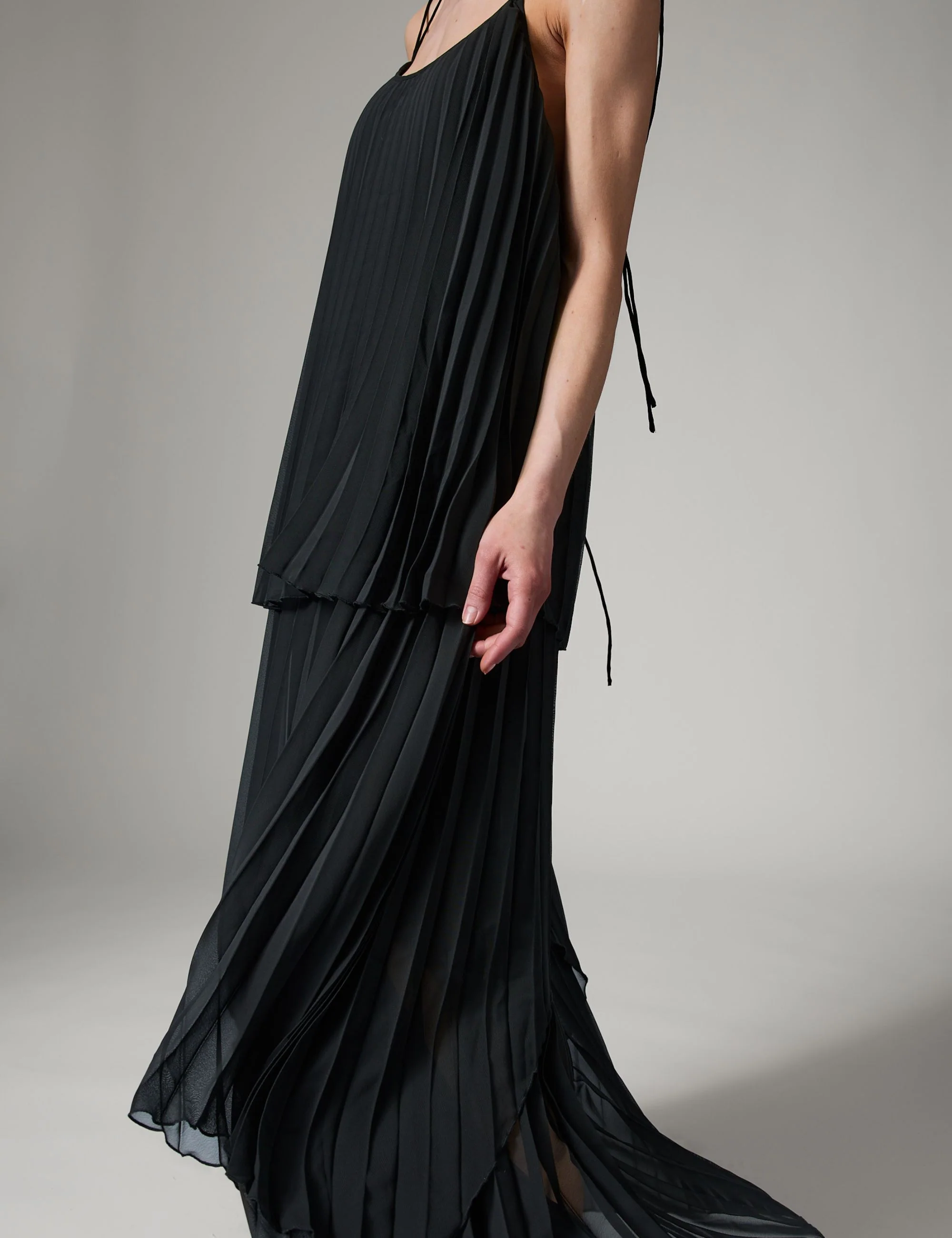 Isaac - Chiffon Plisse - Dress - Black - Image 3