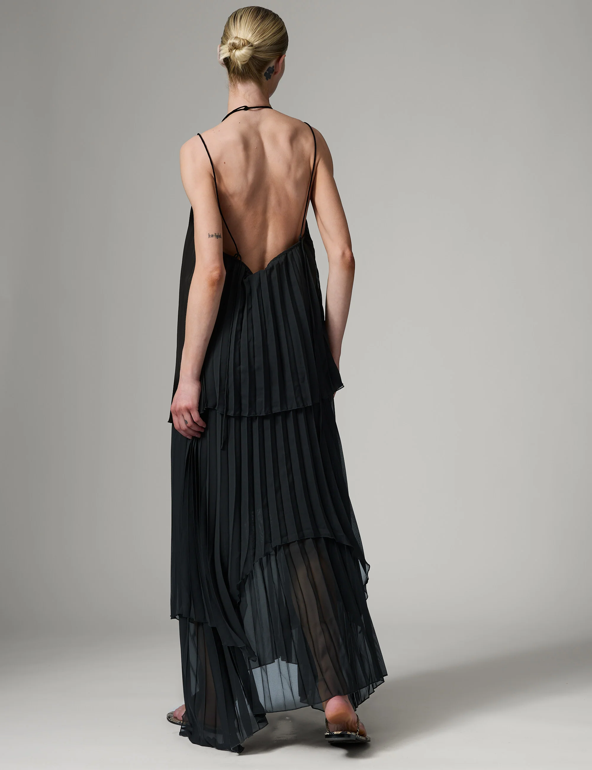 Isaac - Chiffon Plisse - Dress - Black - Image 4