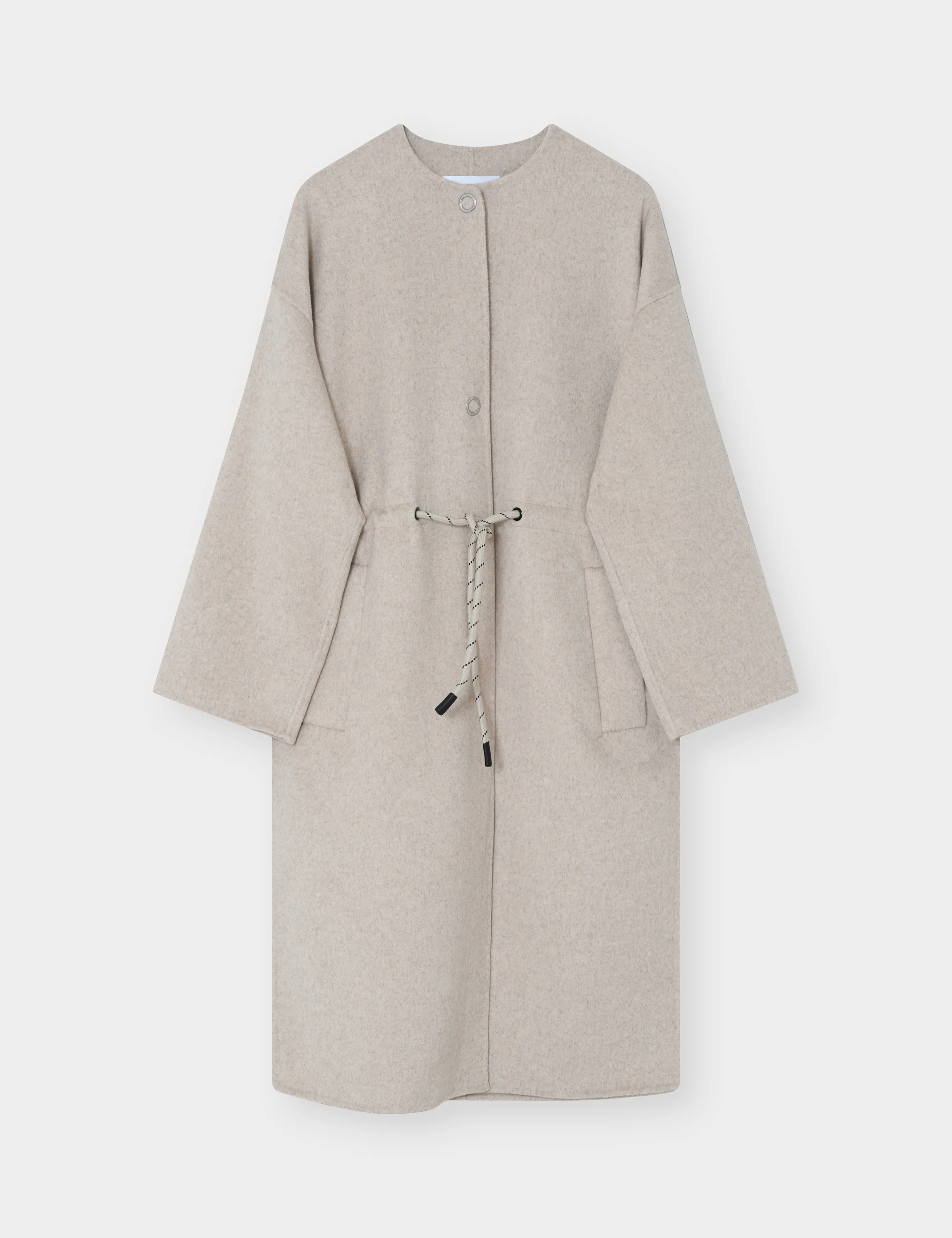 Joel - Double Faced Wool - Coat - PISTACHIO SHELL MELANGE - Image 5