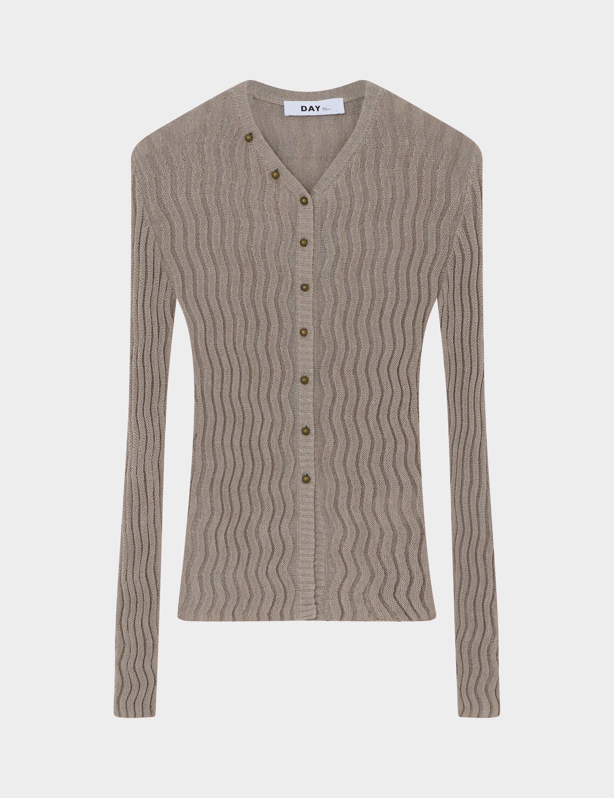 Joelle - Summer Linen - Cardigan - COBBLESTONE - Image 4