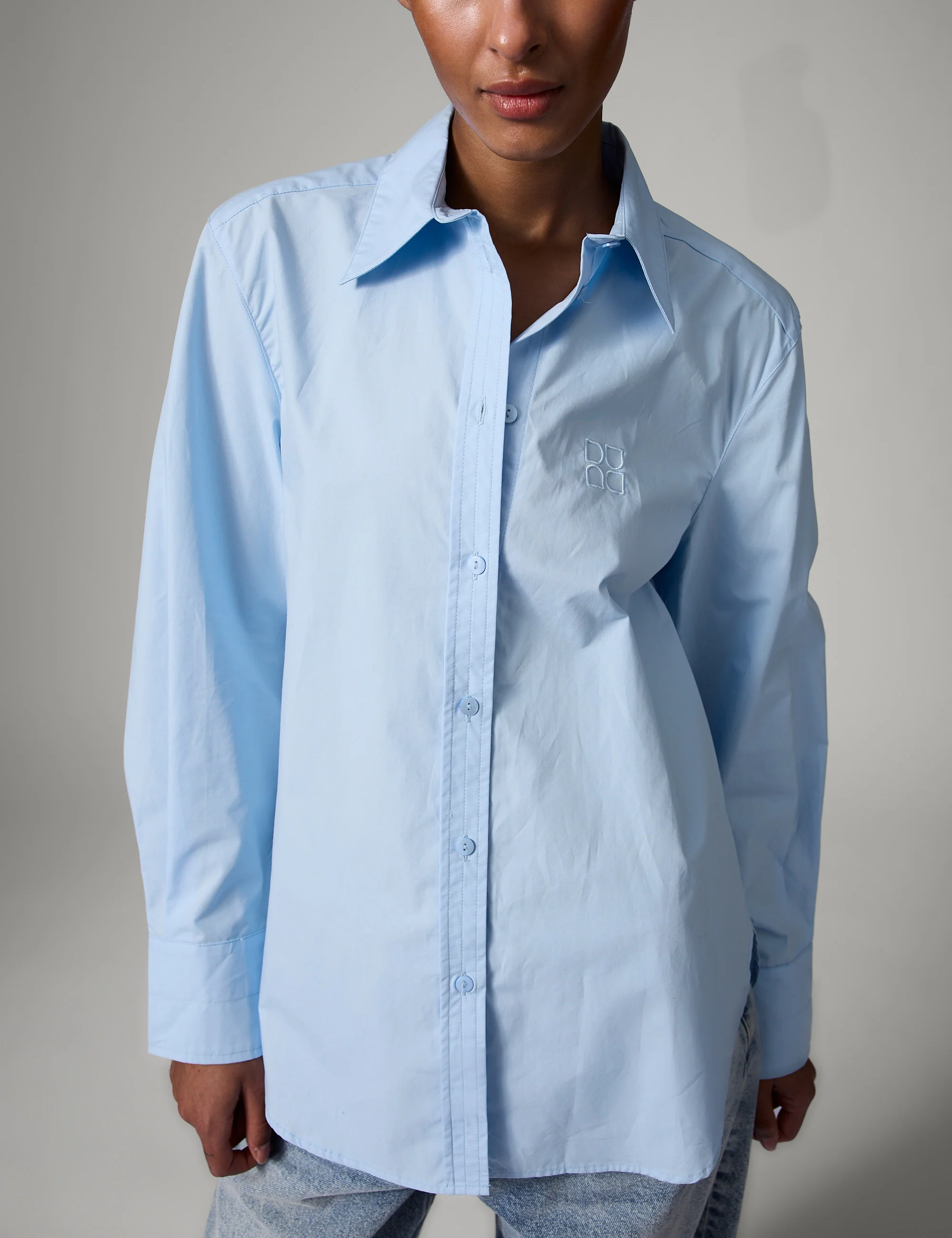 Jojo - Poplina - Shirt - Chambray blue