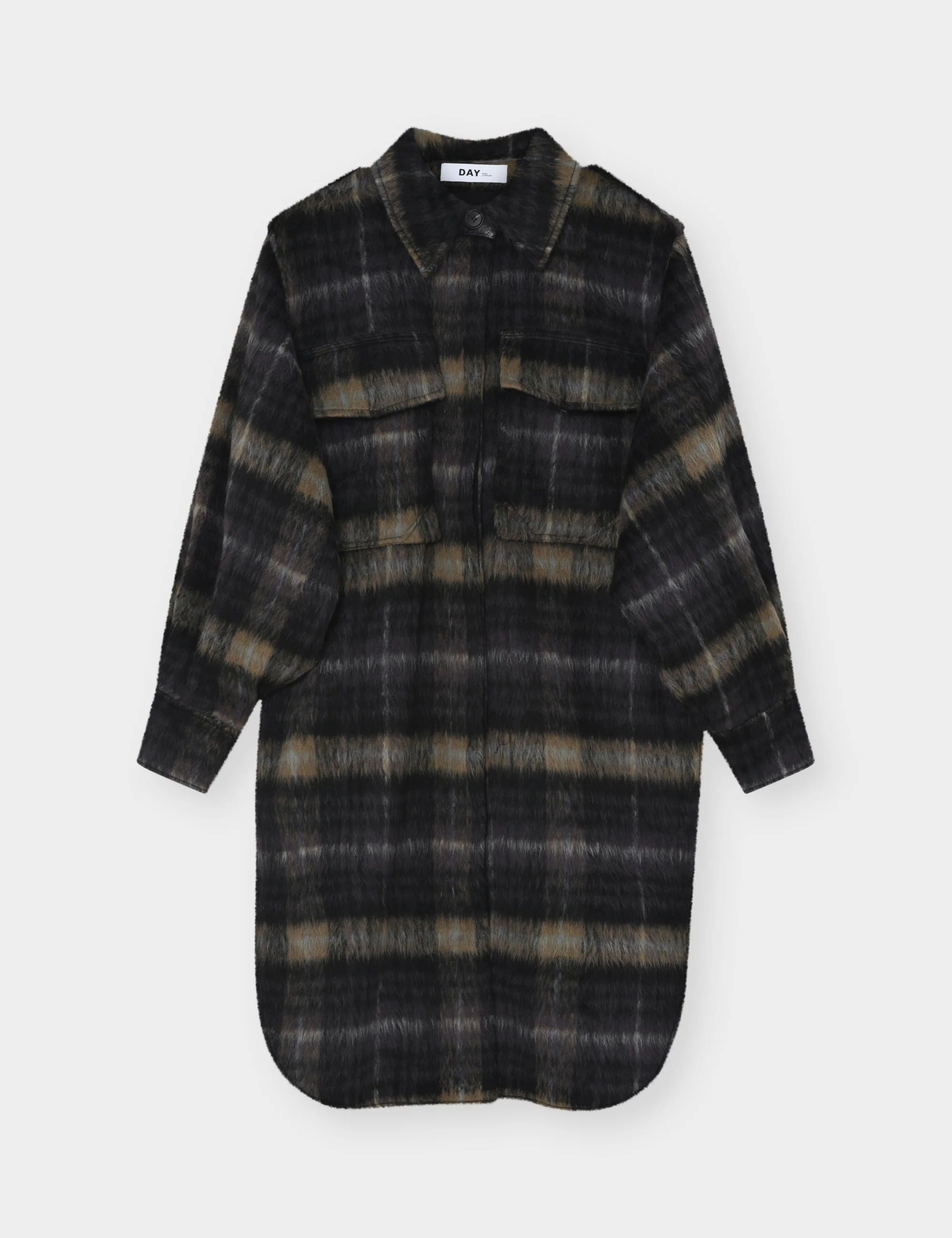 Josiah - Fluffy Flannel - Coat - Medium Grey Melange - Image 5