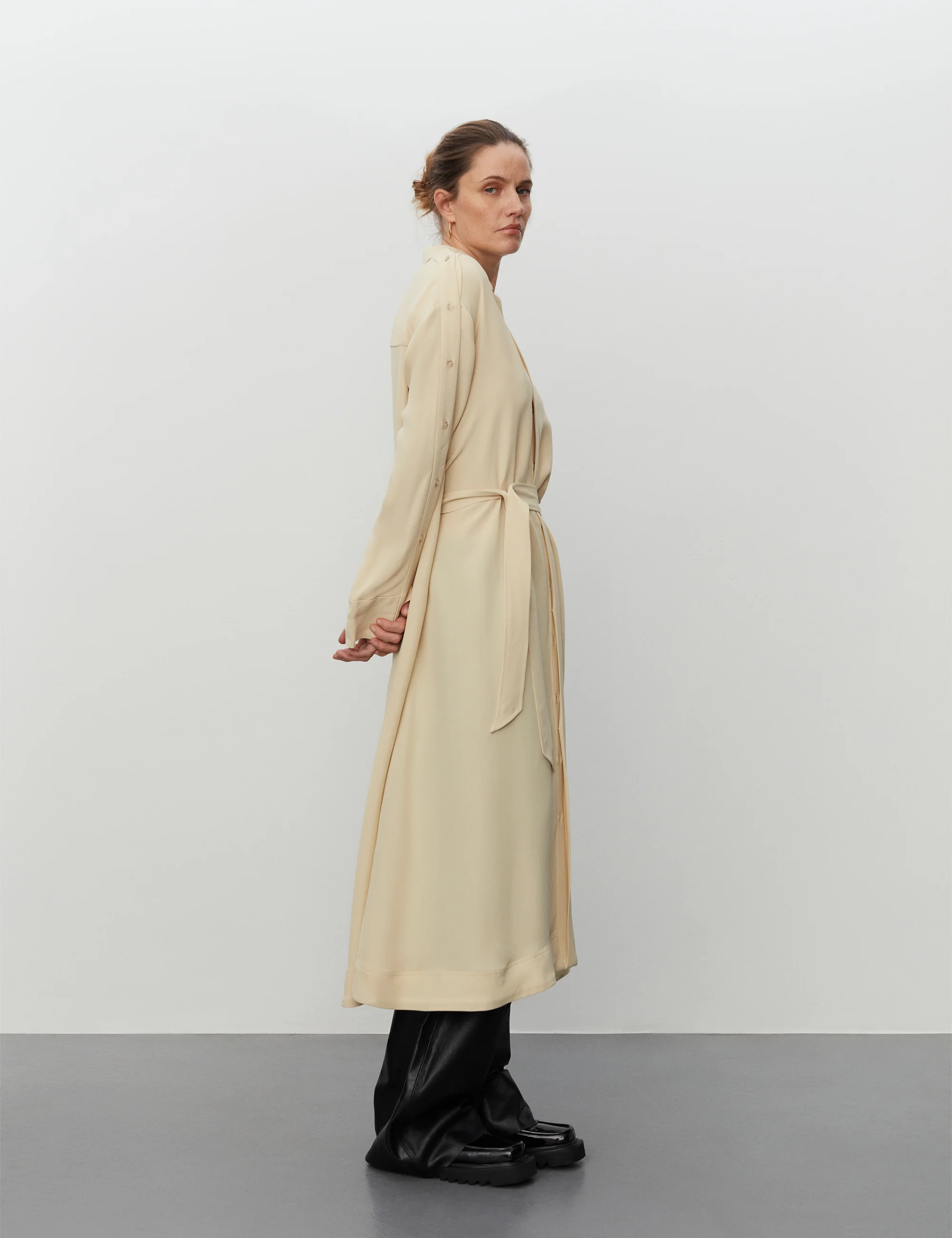 Lamara - Matte Viscose Crepe - PUTTY - Image 2