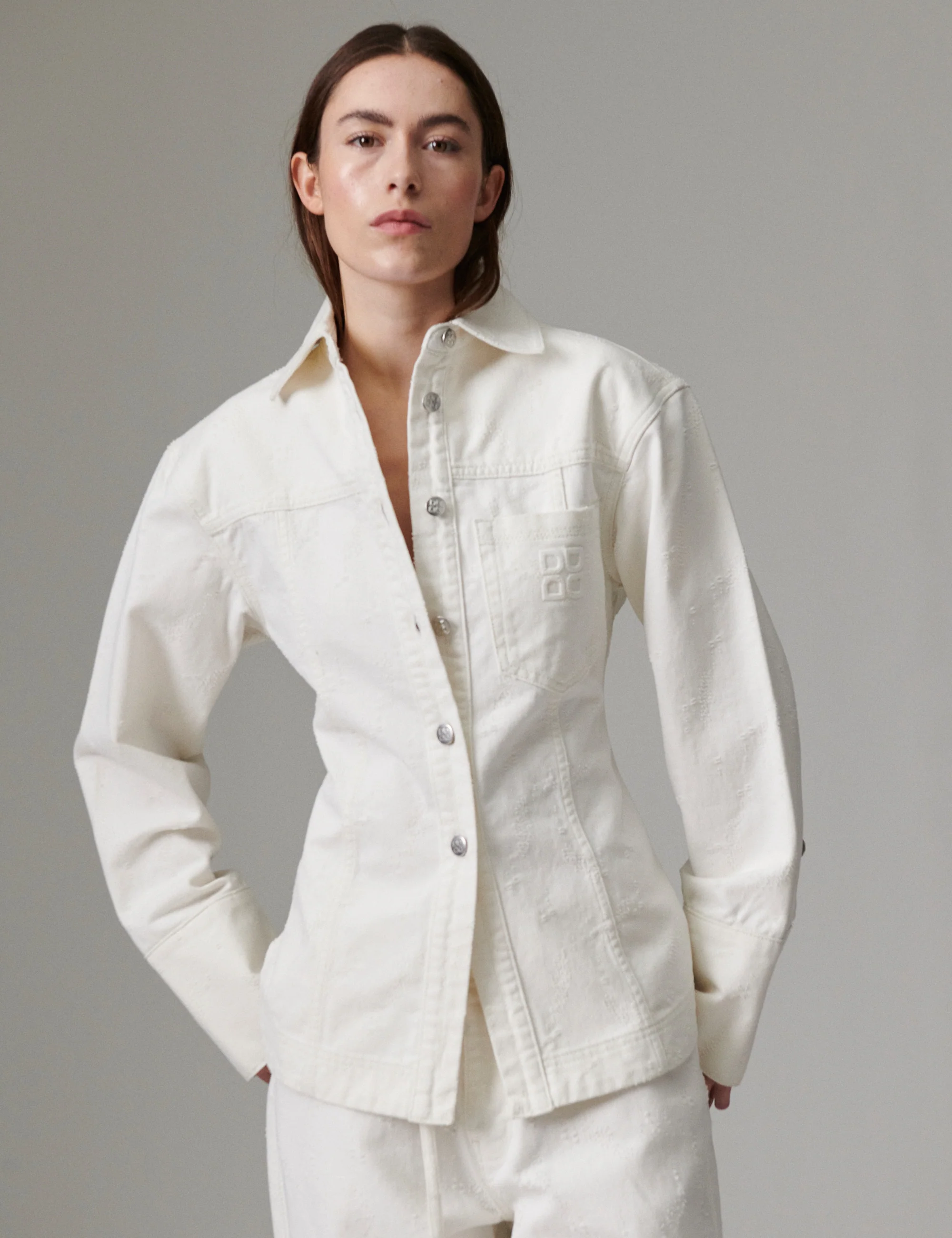 Liesl - Distressed Canvas - Shirt - Jet Stream