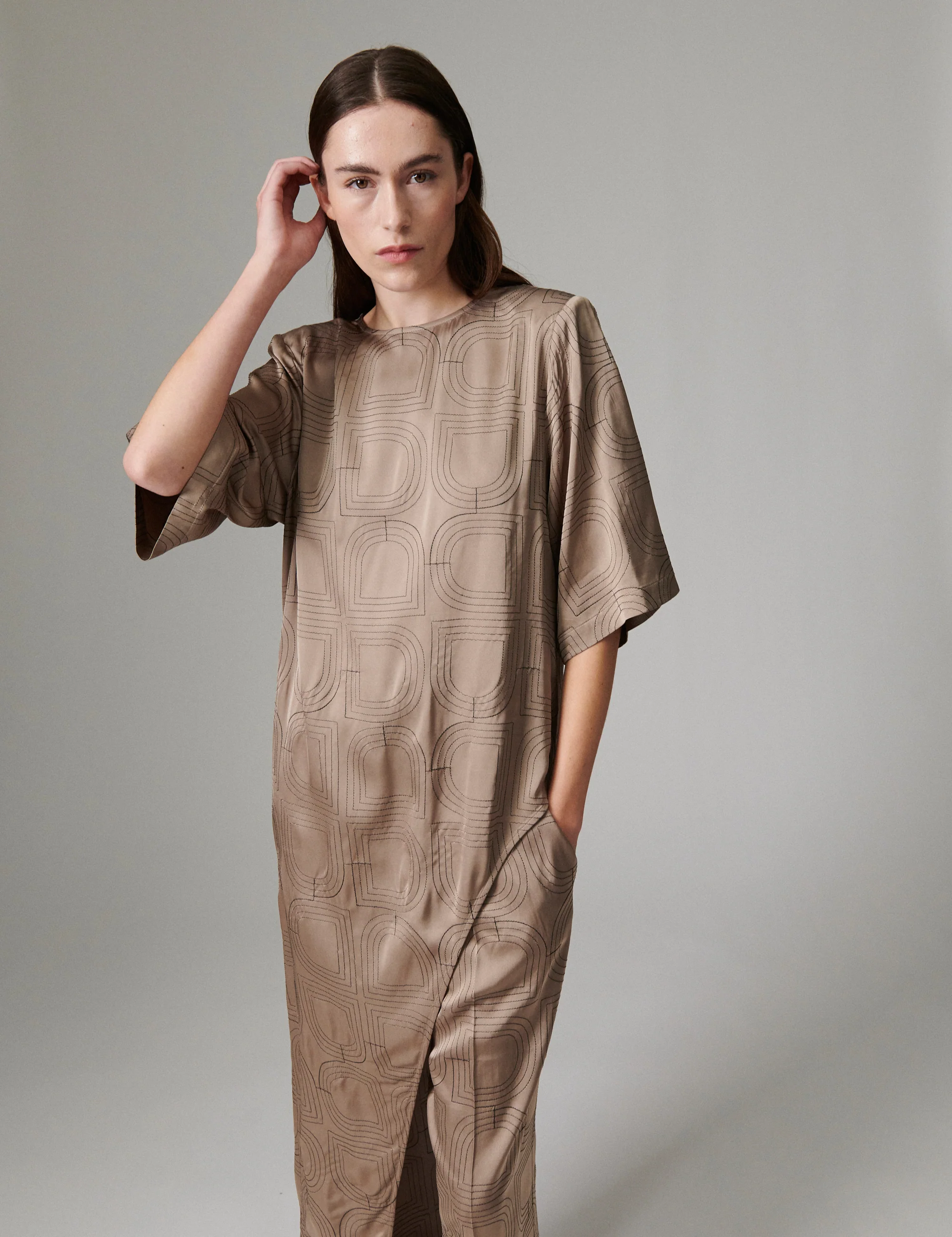 Lolly - Fluid Viscose Stitch - Blouse - Walnut - Image 2