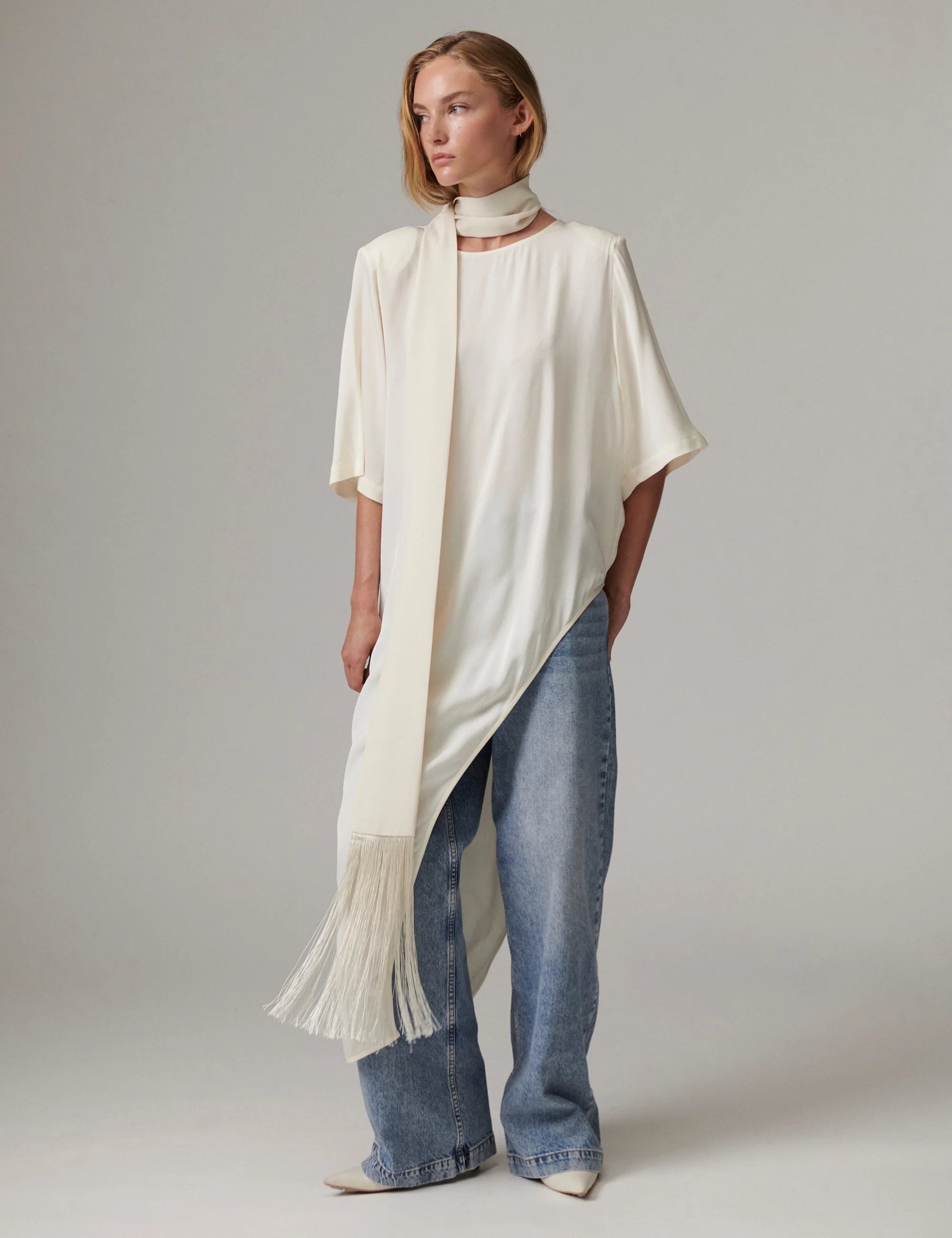 Lolly - Matte Crepe - Blouse - Jet Stream - Image 5