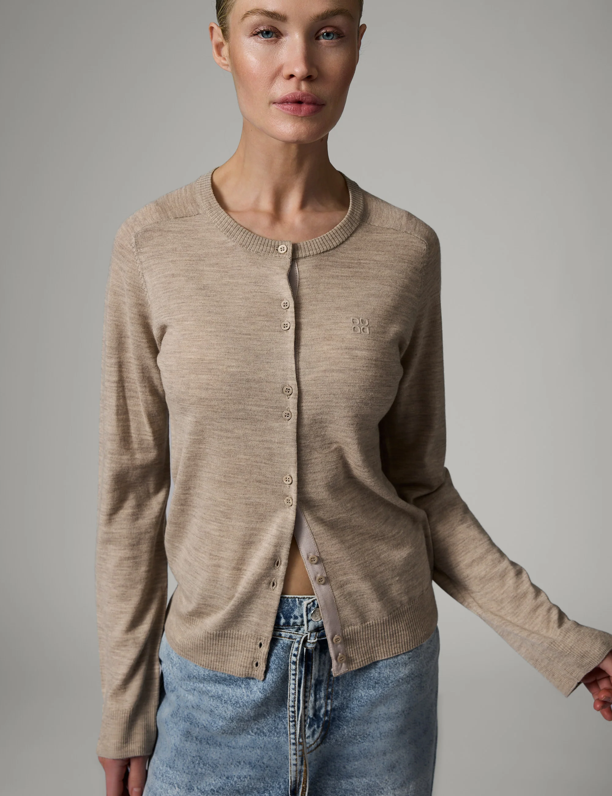 Luna - Daily Elements - Cardigan - LIGHT BEIGEMELANGE - Image 3