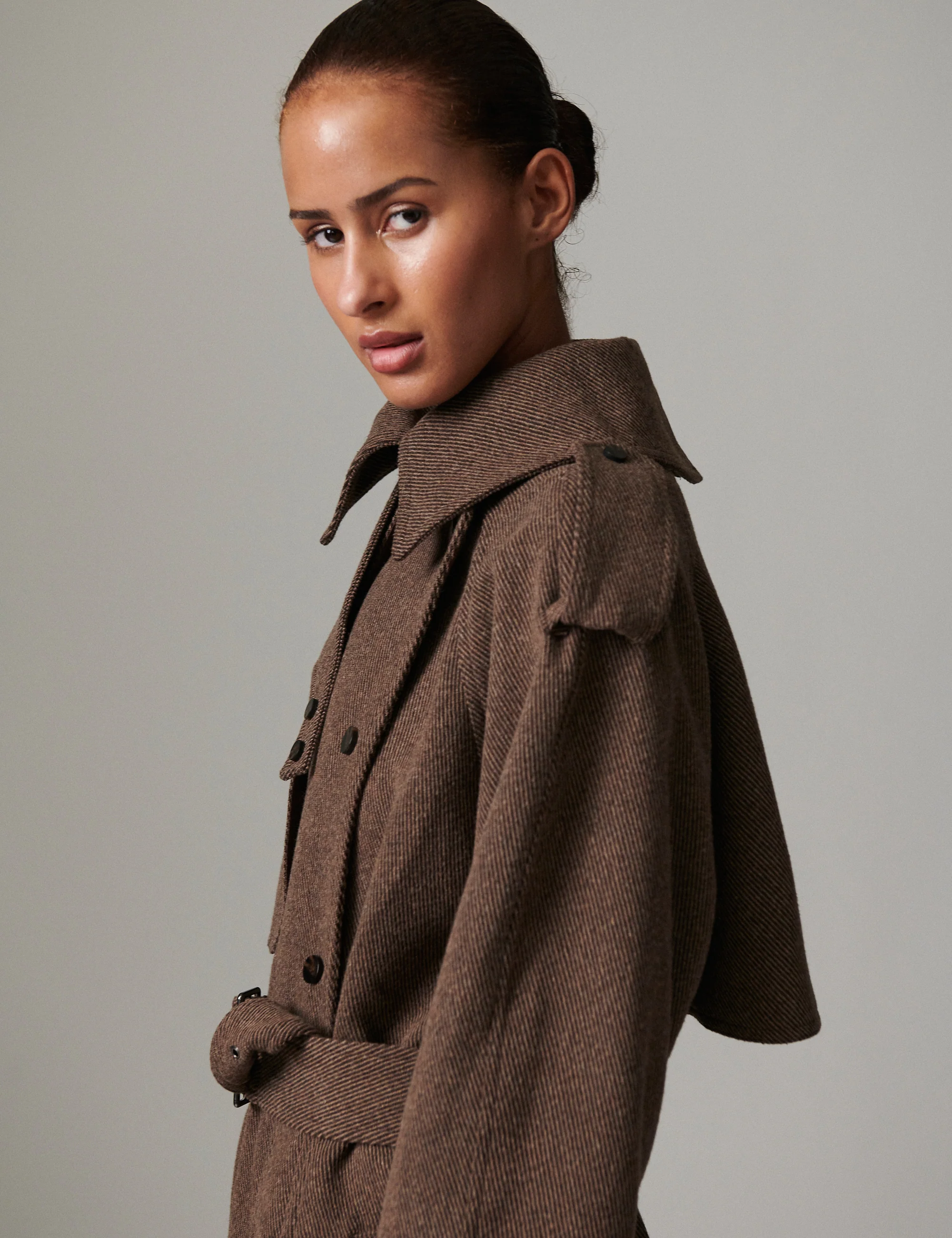 Lynn - Heavy Wool Twill - 190809. CHOCOLATE CHIP - Image 4