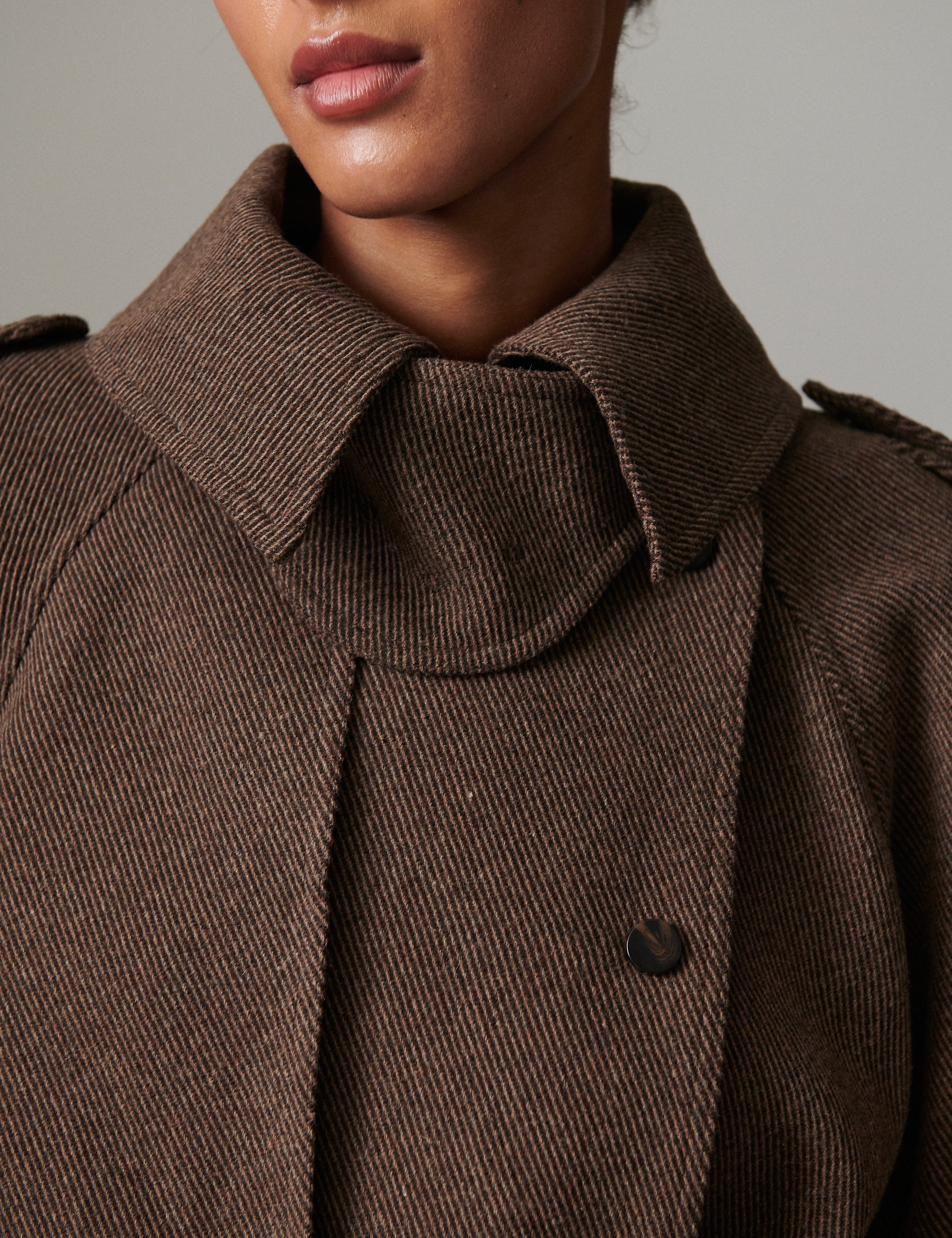 Lynn - Heavy Wool Twill - 190809. CHOCOLATE CHIP - Image 5