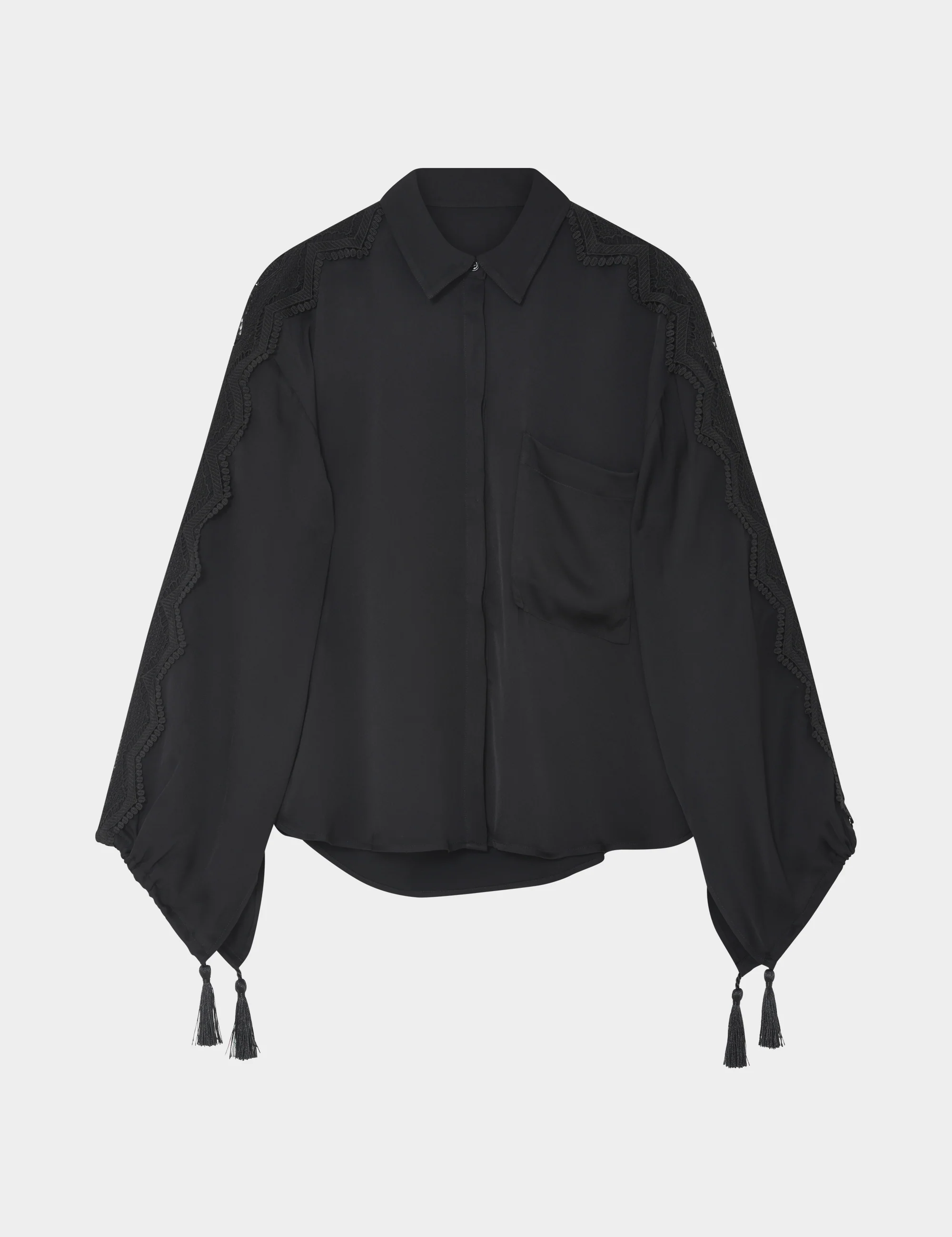 Mikana - Matte Crepe - Blouse - Black - Image 5