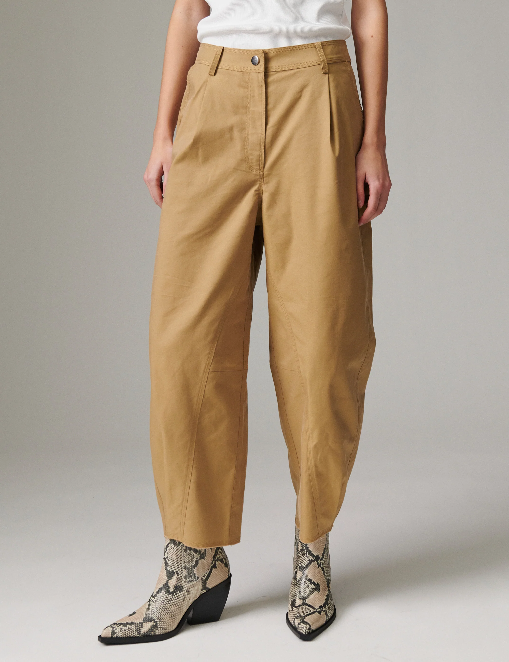 Nicol - Canvas Deluxe - Pants - ECRU OLIVE