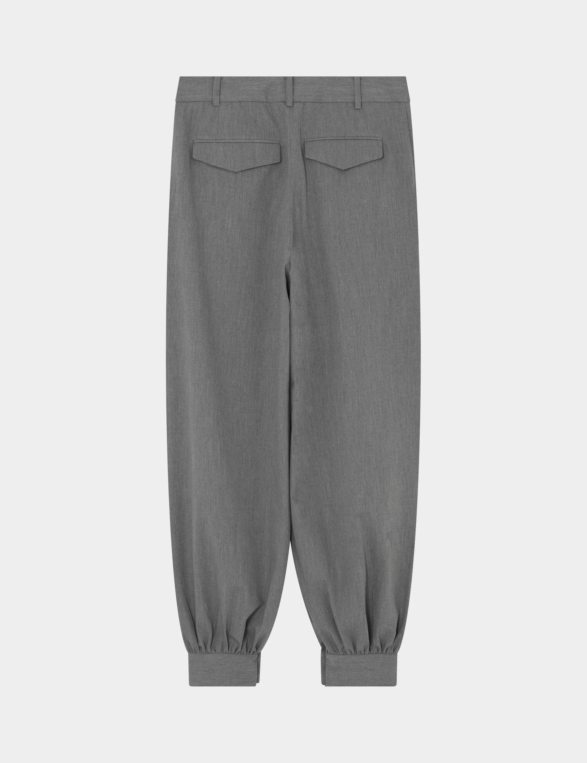 Nila - Classic Gab - Pants - Medium Grey Melange - Image 6