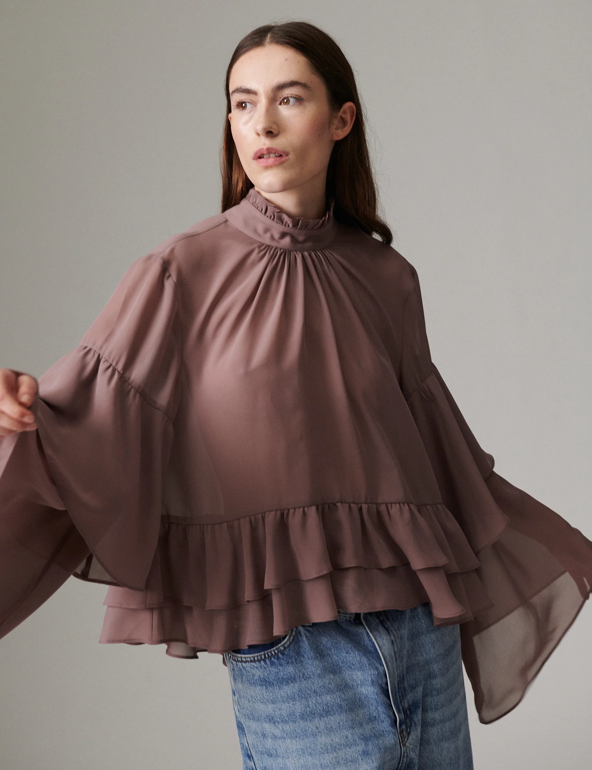 Nomi - Day Chiffon - Blouse - TWILIGHT MAUVE