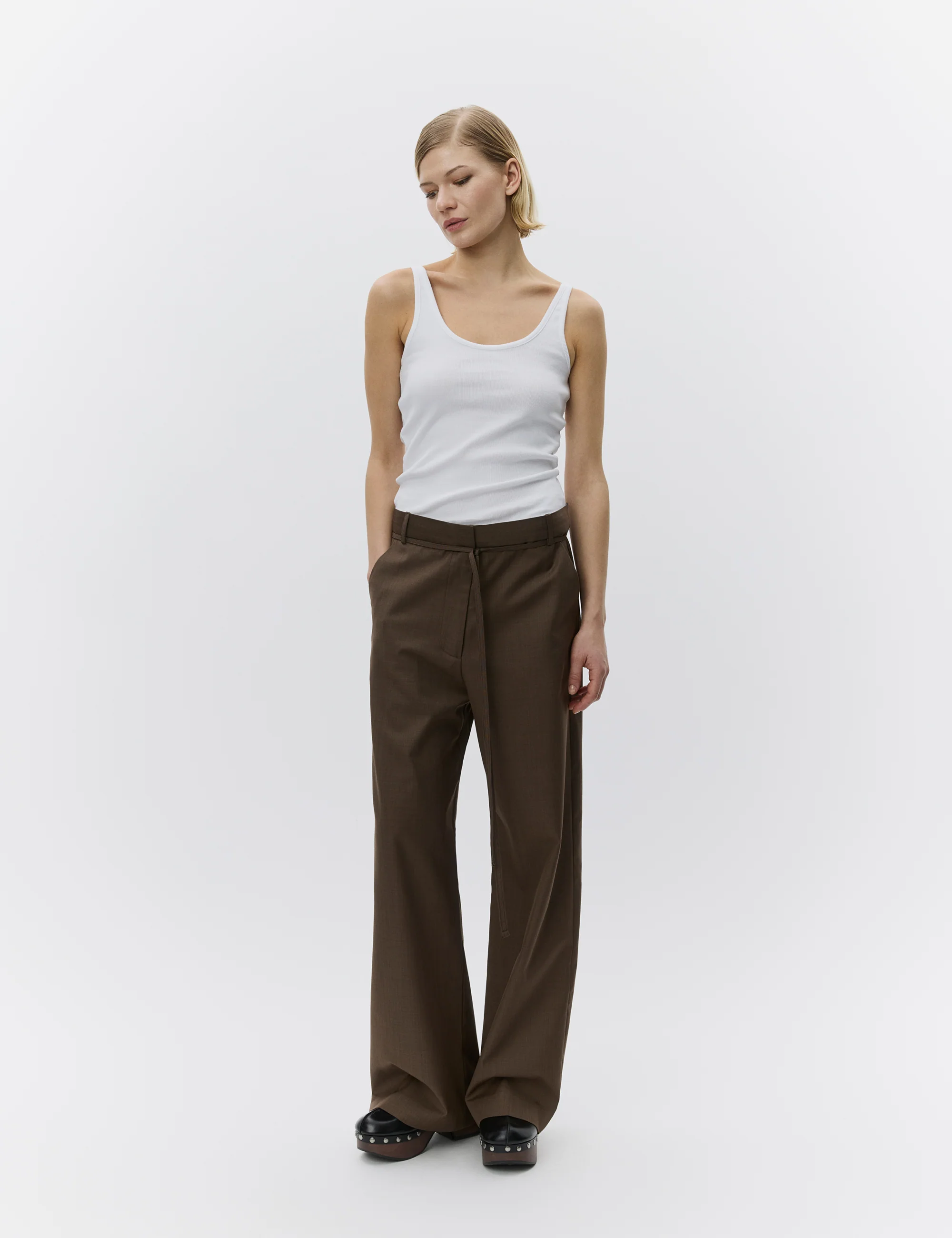 Pam - Classic Suiting - Pants - WREN MELANGE