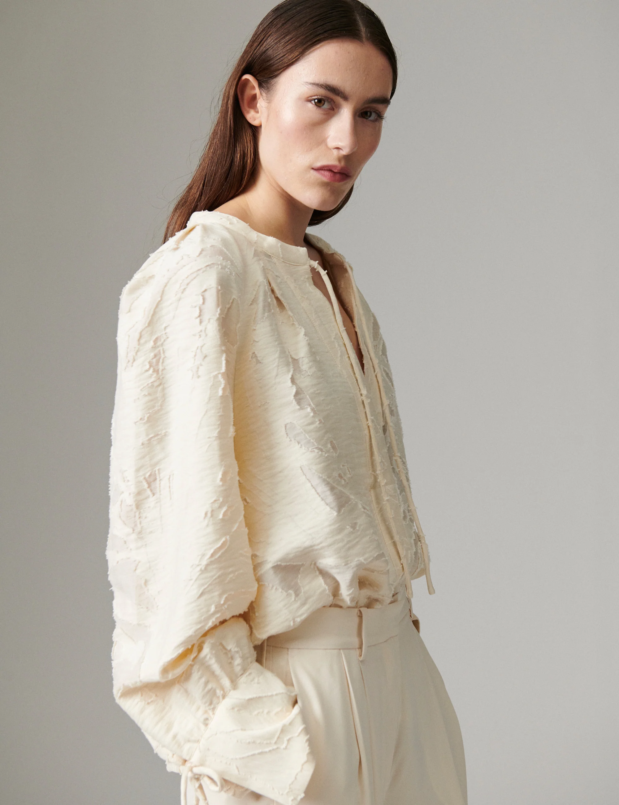 Penka - Raw Jacquard - Blouse - Jet Stream - Image 2